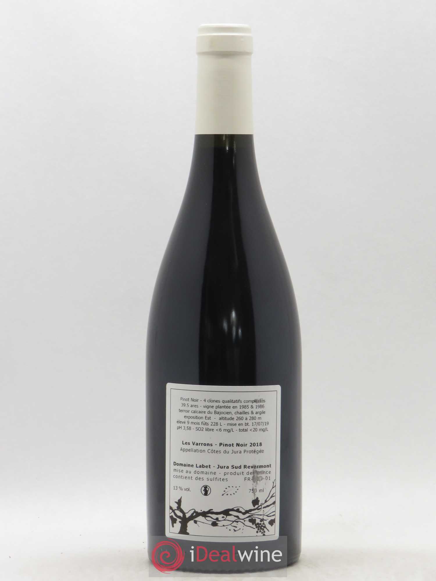 Côtes du Jura Pinot Noir Les Varrons Sélection Massale Romain - Julien - Charline Labet 2018 - Lot de 1 bouteille - 1
