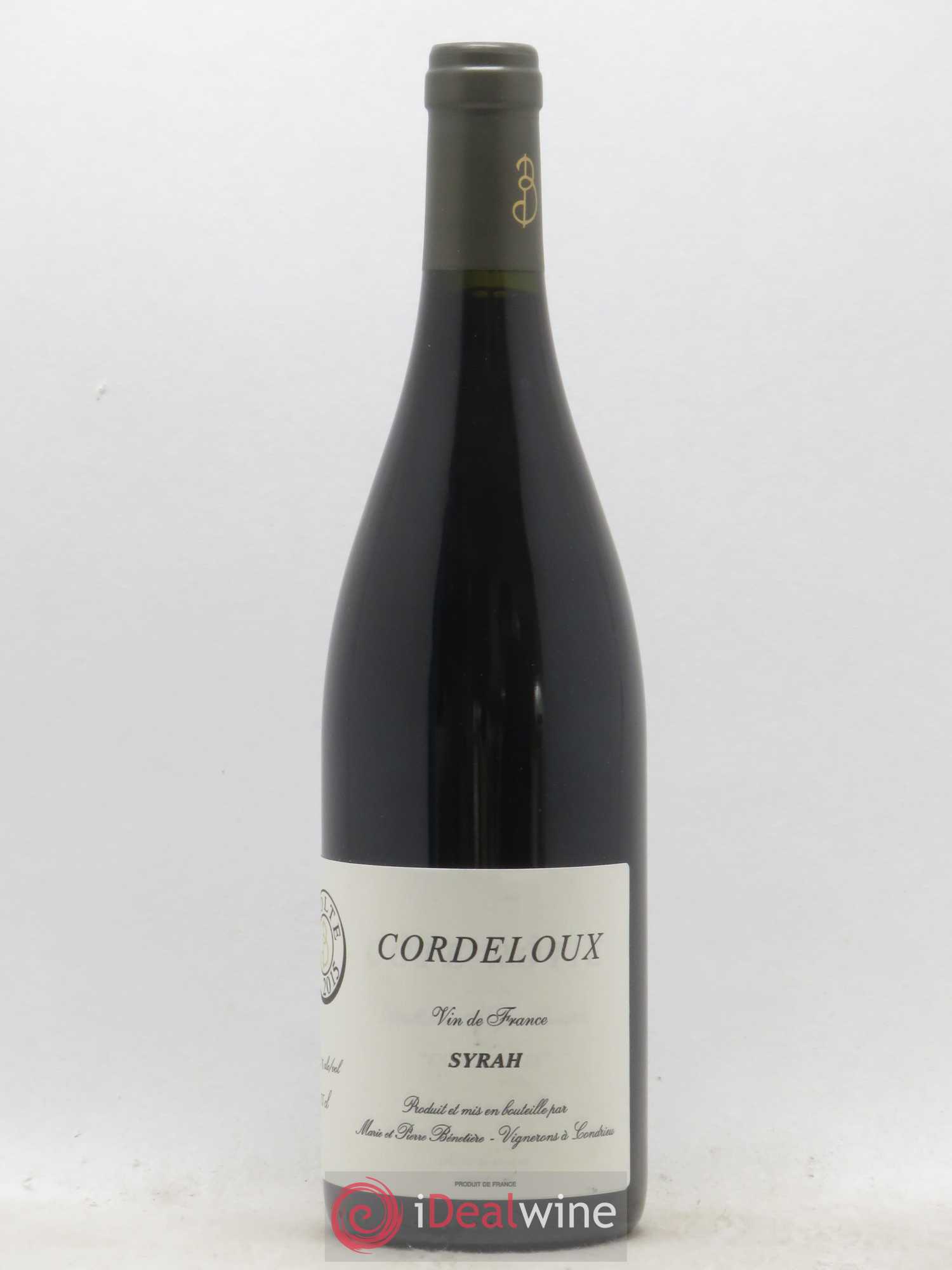 Vin de France Syrah Cordeloux Marie et Pierre Bénetière (Domaine) 2015 - Lot de 1 bouteille - 0