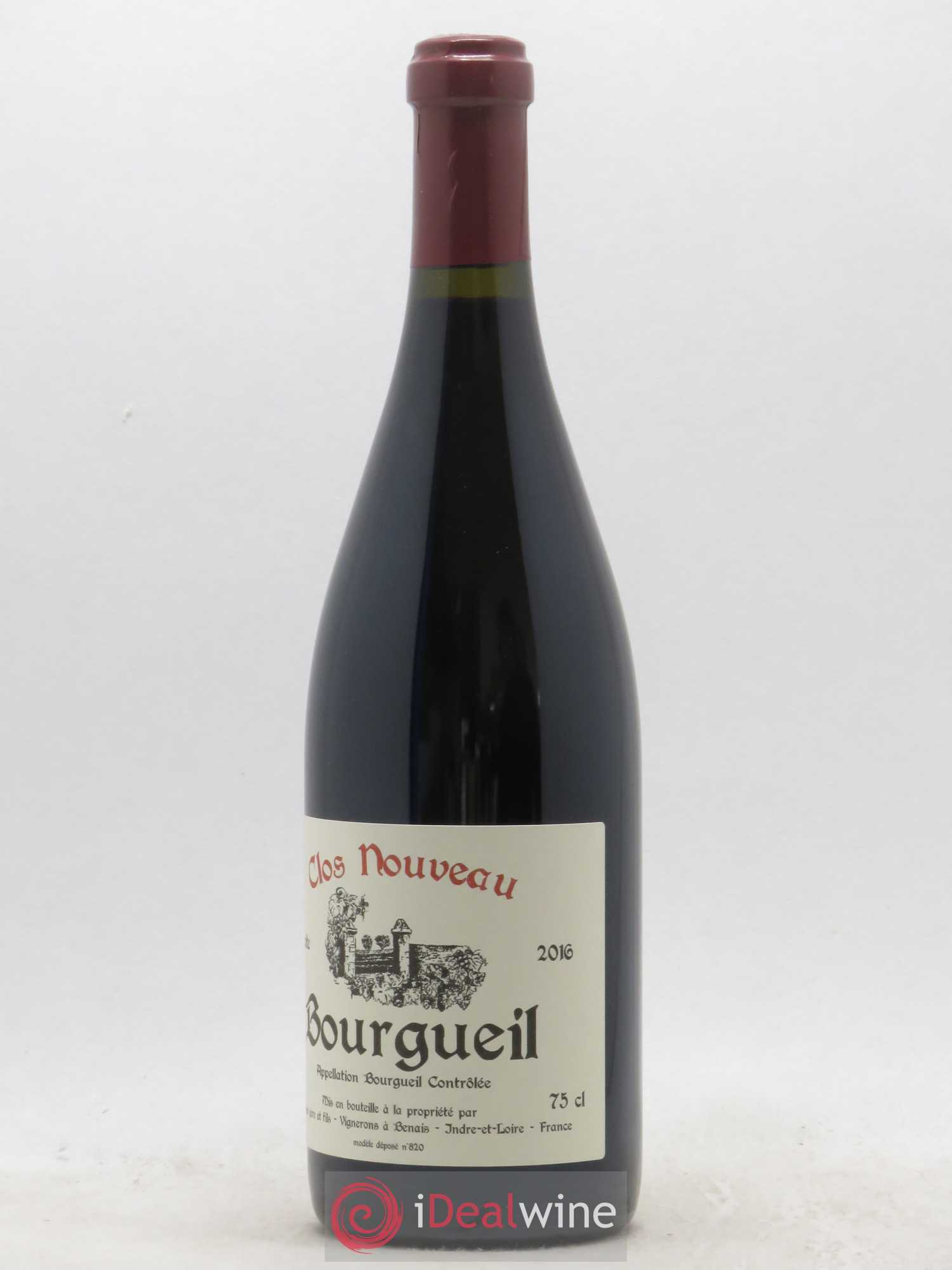 Bourgueil Clos Nouveau Domaine du Bel Air 2016 - Lot de 1 bouteille - 1