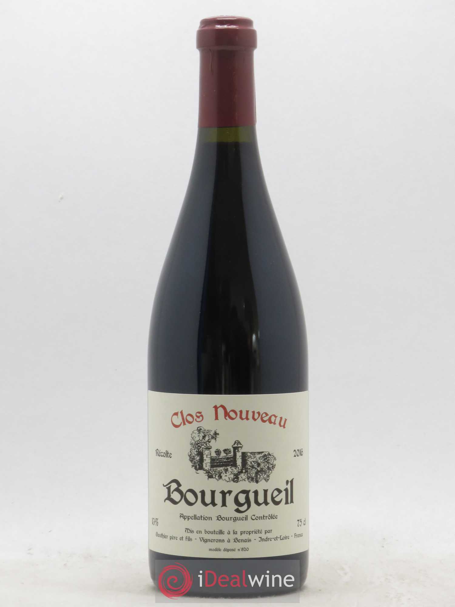 Bourgueil Clos Nouveau Domaine du Bel Air 2016 - Lot de 1 bouteille - 0