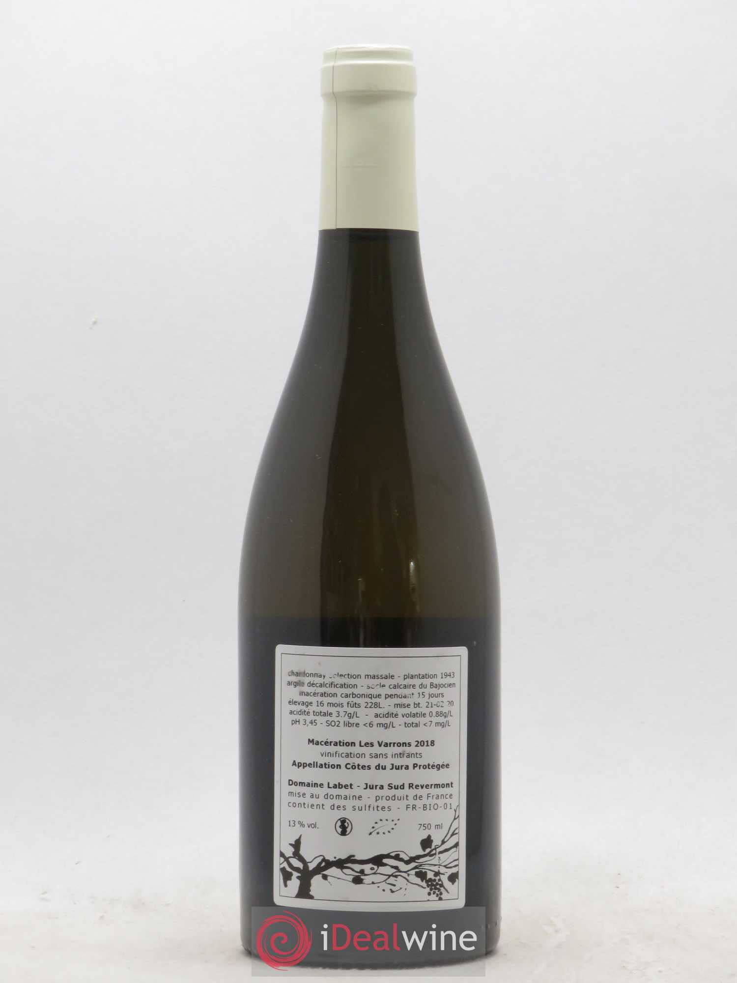 Côtes du Jura Les Varrons Chardonnay de macération Domaine Labet 2018 - Posten von 1 Flasche - 1