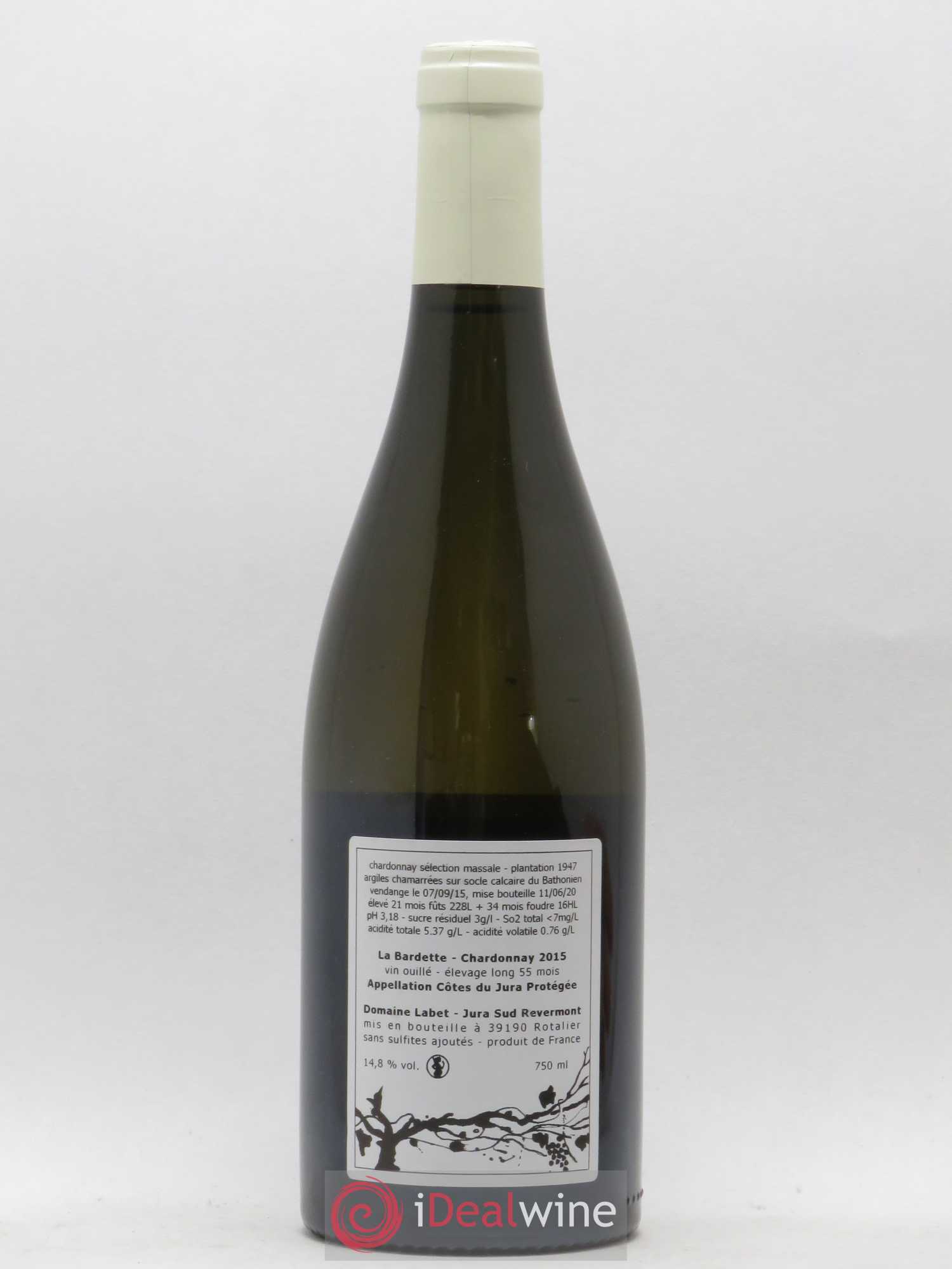 Côtes du Jura Chardonnay La Bardette Romain - Julien - Charline Labet 2015 - Lot de 1 bouteille - 1