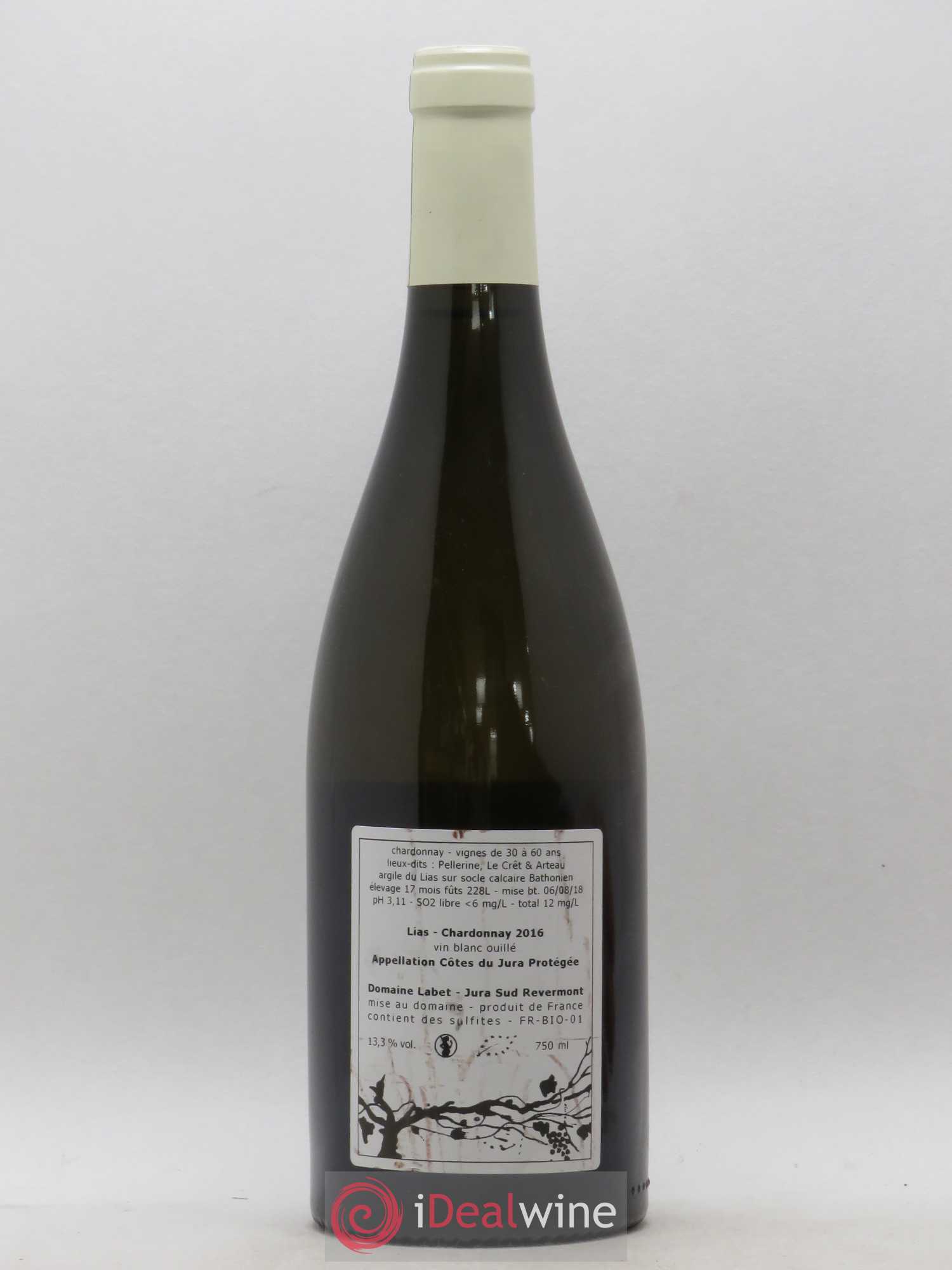 Côtes du Jura Chardonnay Lias Romain - Julien - Charline Labet 2016 - Lot de 1 bouteille - 1