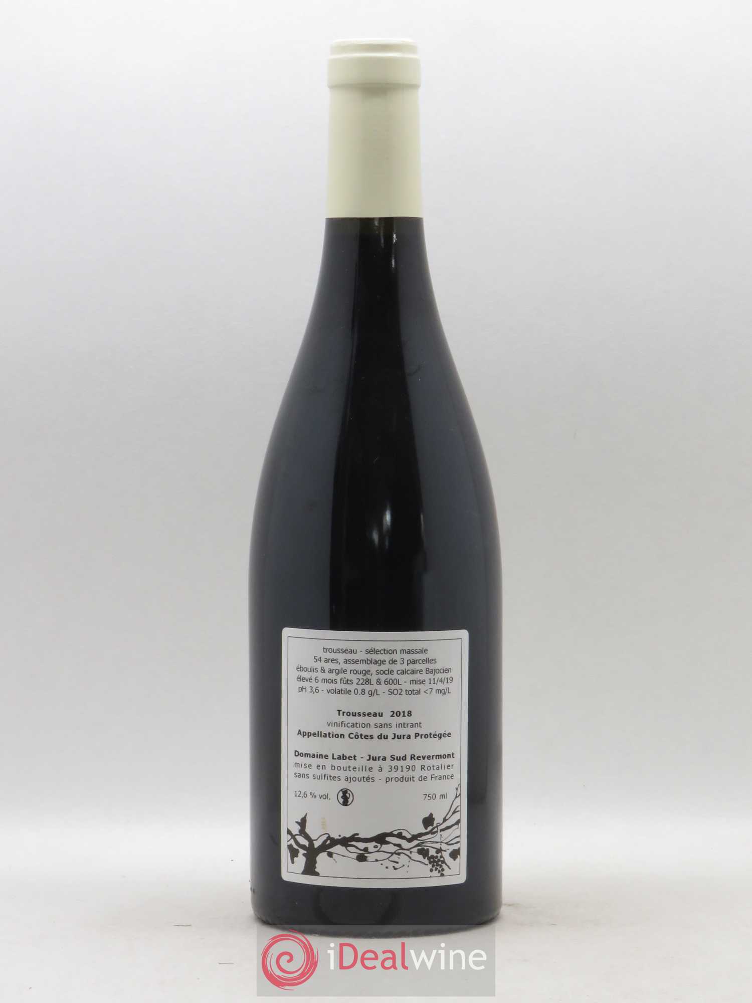 Côtes du Jura Trousseau Sélection Massale Romain - Julien - Charline Labet 2018 - Lot de 1 bouteille - 1