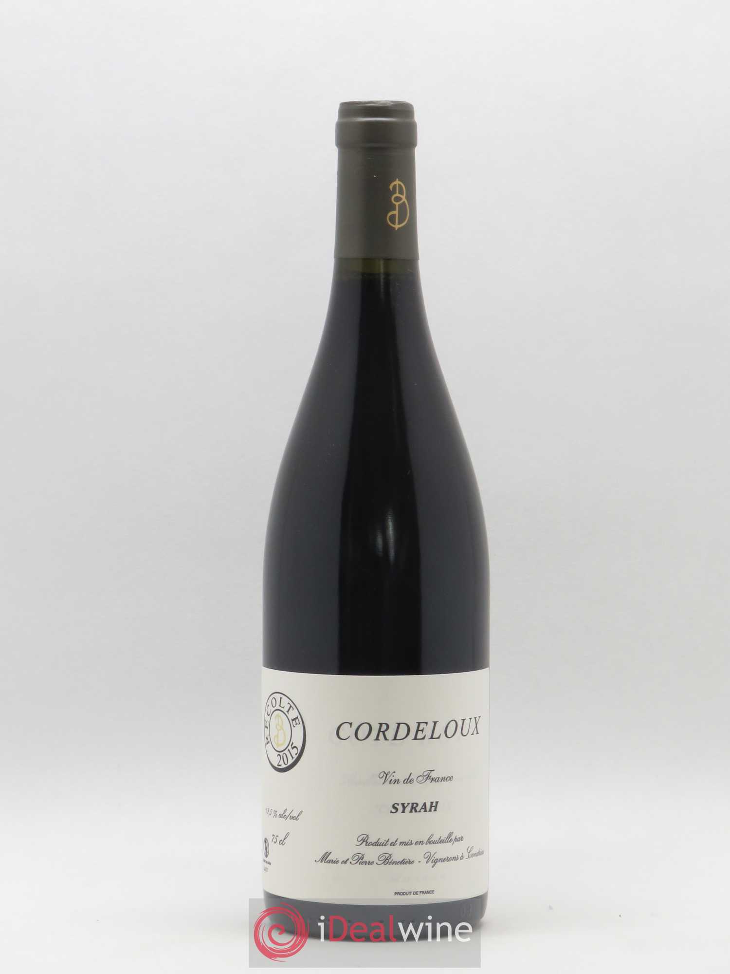 Vin de France Syrah Cordeloux Marie et Pierre Bénetière (Domaine) 2015 - Lotto di 1 bottiglia - 0