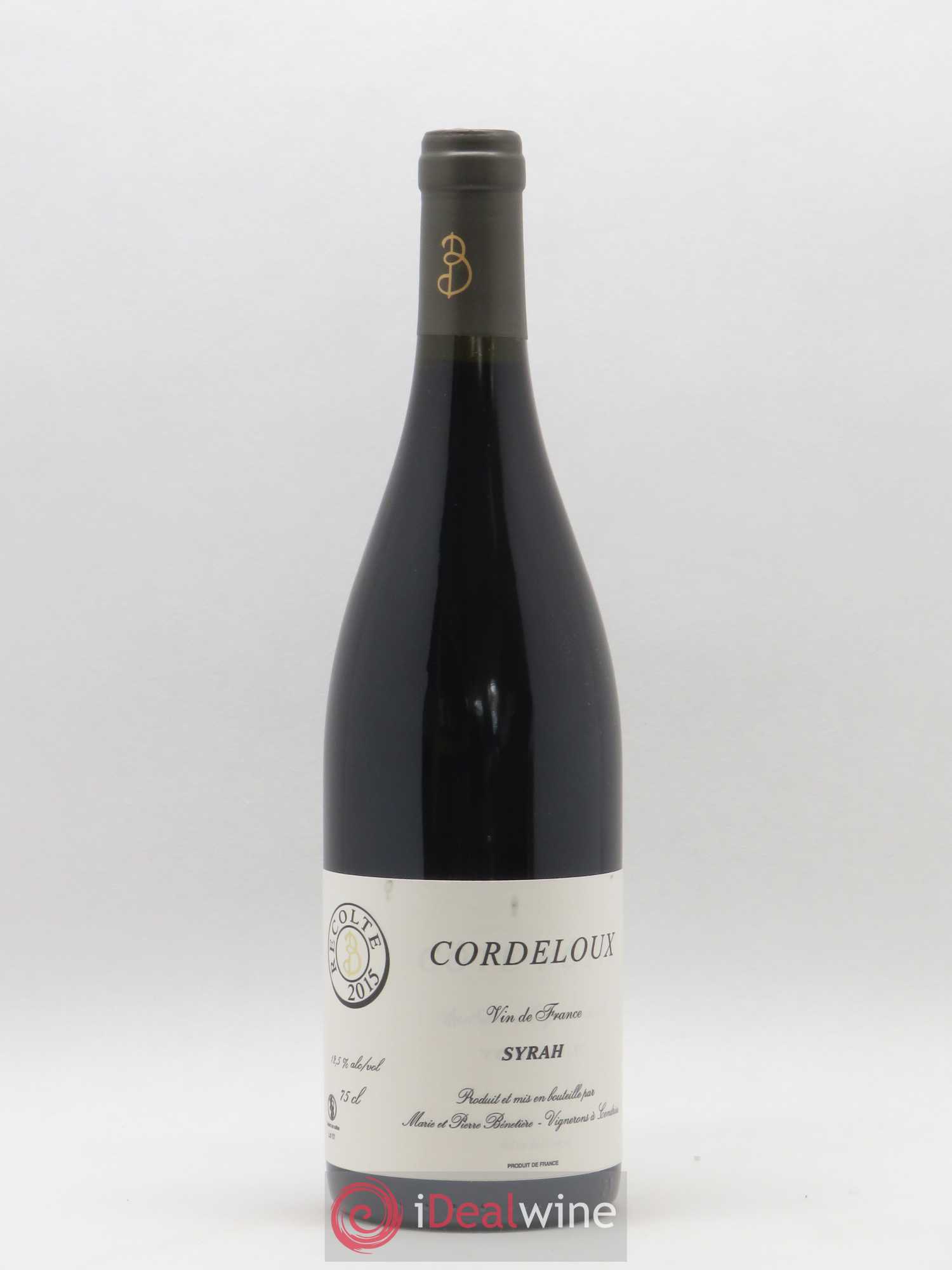Vin de France Syrah Cordeloux Marie et Pierre Bénetière (Domaine) 2015 - Lotto di 1 bottiglia - 0