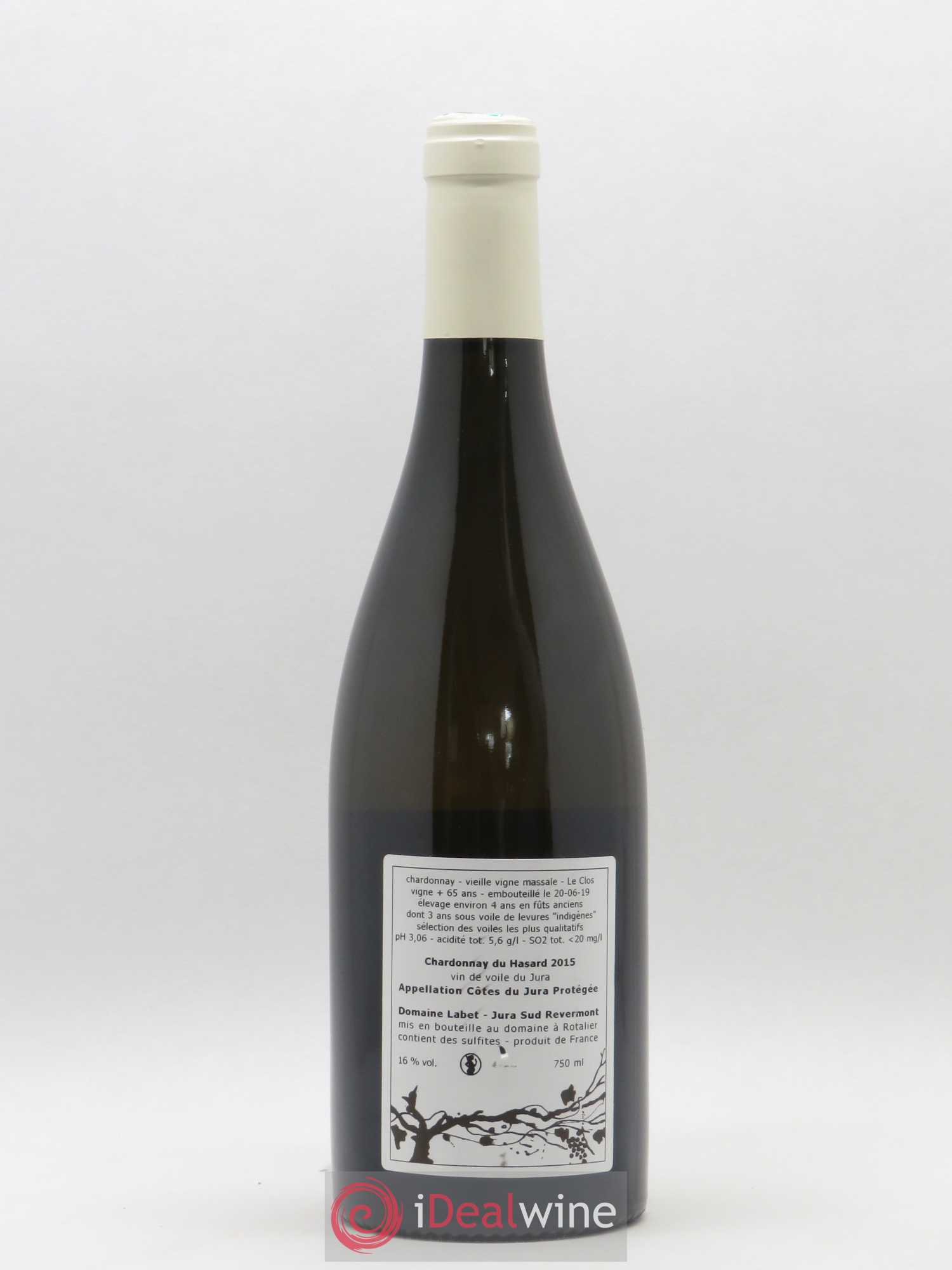 Côtes du Jura Vin de voile Chardonnay du Hasard Romain - Julien - Charline Labet 2015 - Lot de 1 bouteille - 1