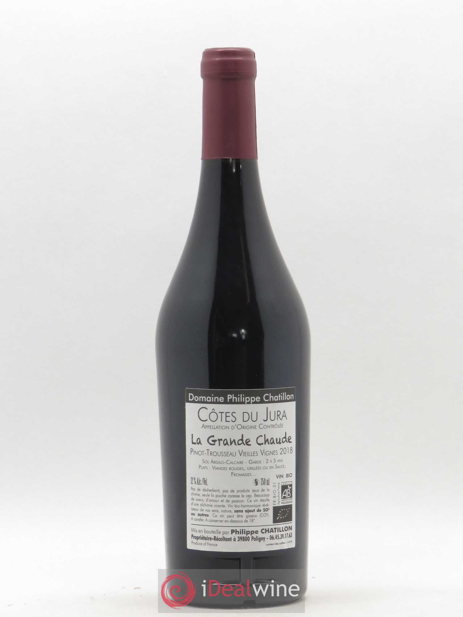 Côtes du Jura La Grande Chaude Philippe Chatillon 2018 - Lot de 1 bouteille - 1
