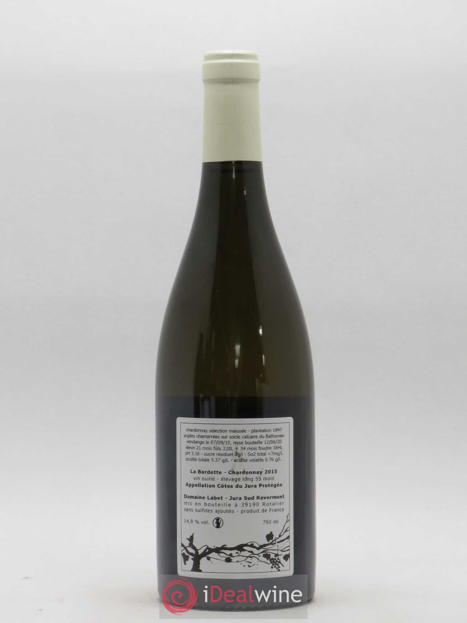 Côtes du Jura Chardonnay La Bardette Romain - Julien - Charline Labet 2015 - Lot de 1 bouteille - 1
