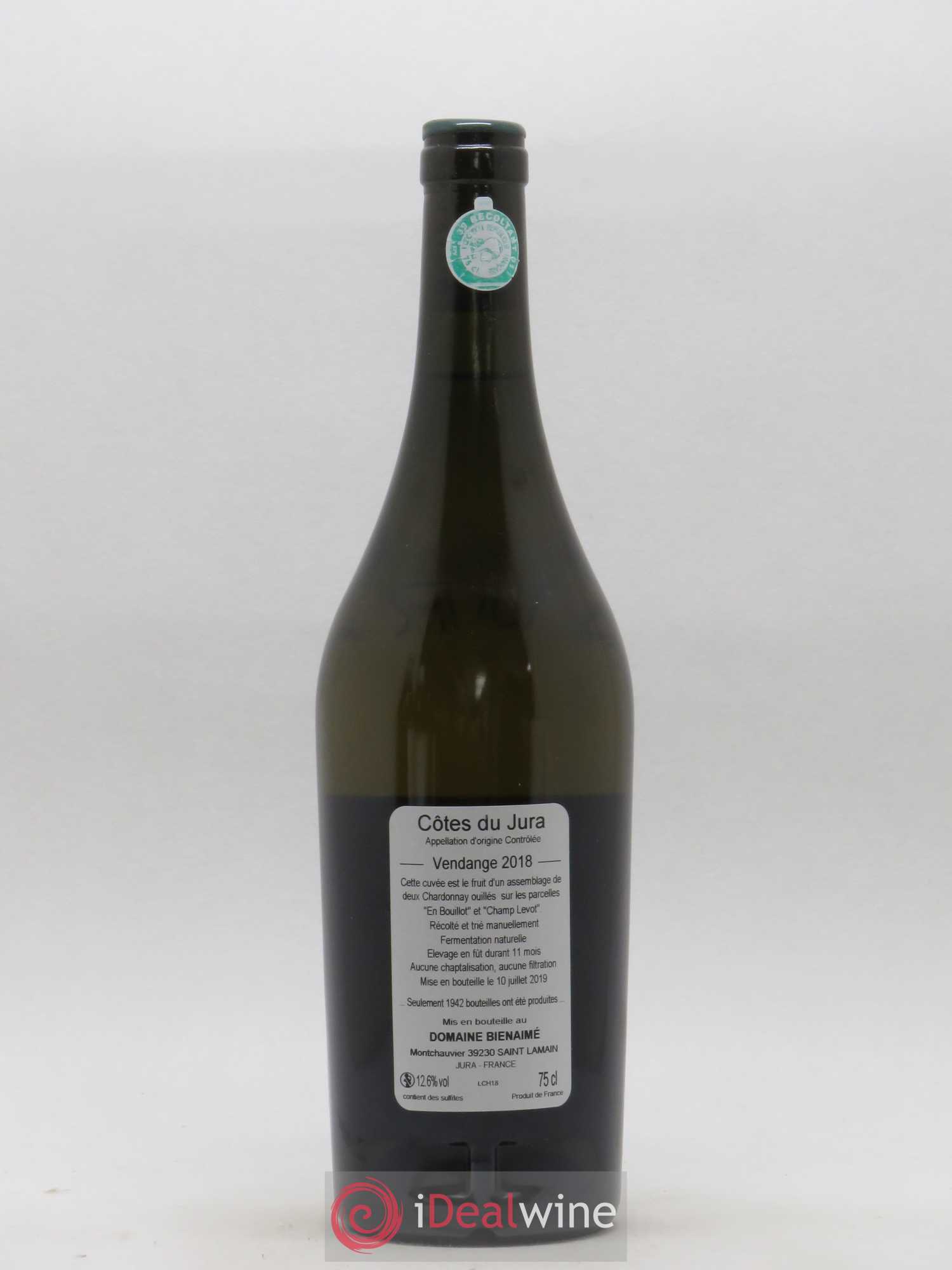 Côtes du Jura Chardonnay Bruno Bienaimé 2018 - Lot de 1 bouteille - 1