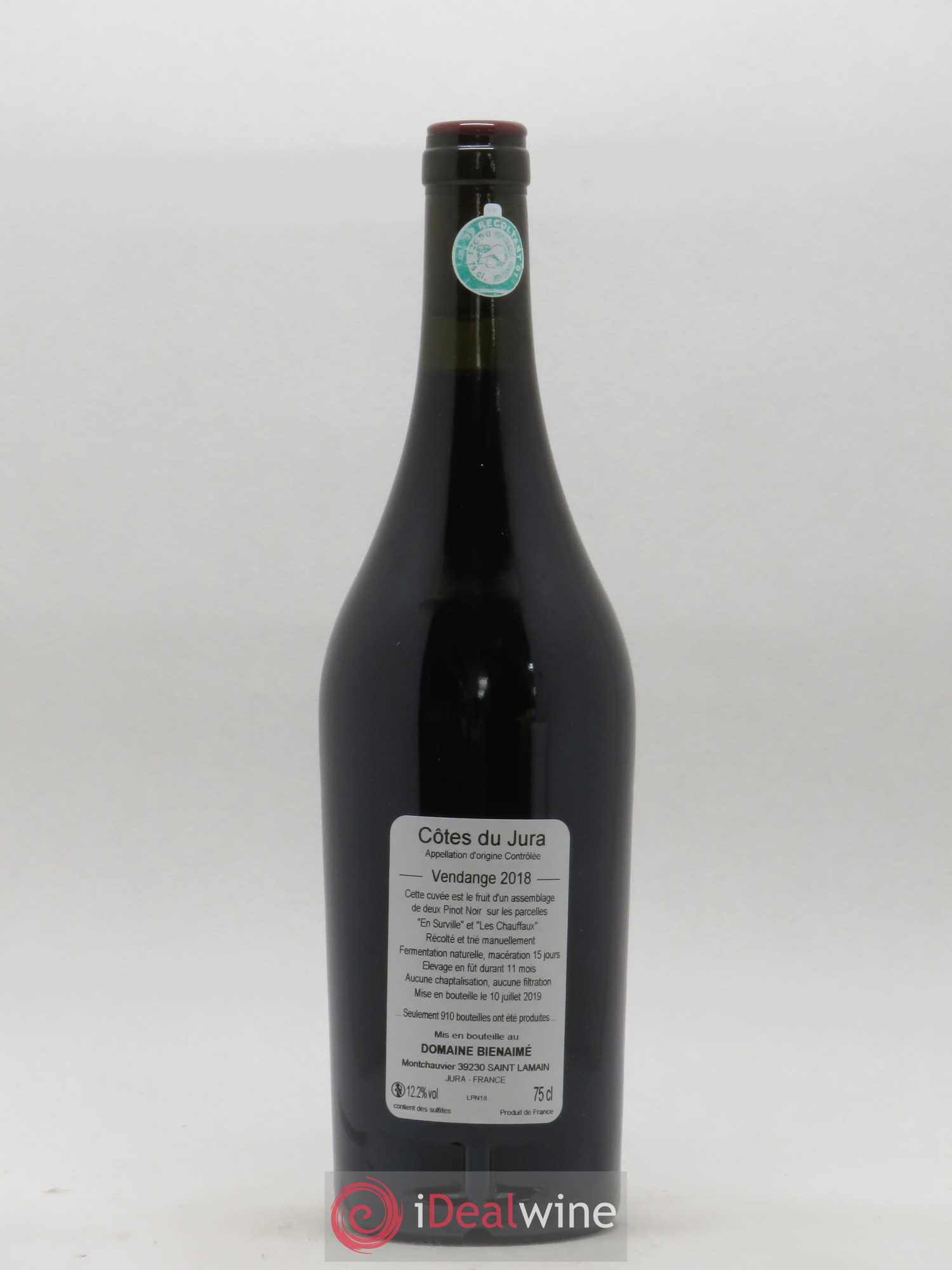 Côtes du Jura Pinot Noir Bruno Bienaimé 2018 - Lot de 1 bouteille - 1