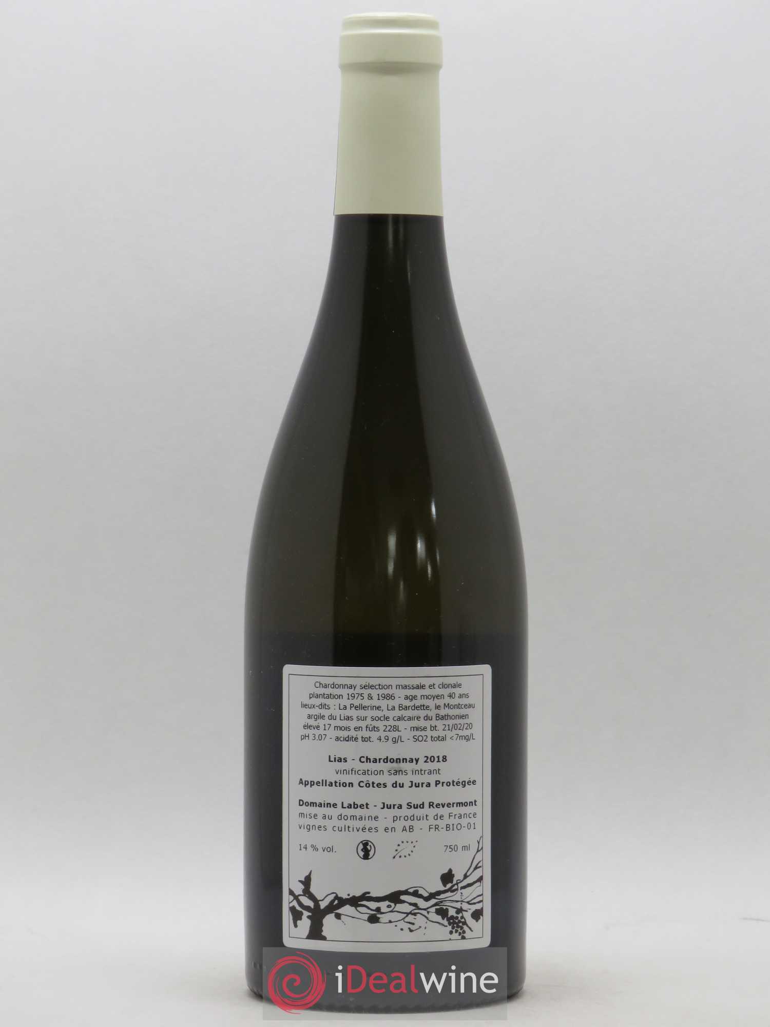 Côtes du Jura Chardonnay Lias Romain - Julien - Charline Labet 2018 - Lot de 1 bouteille - 1