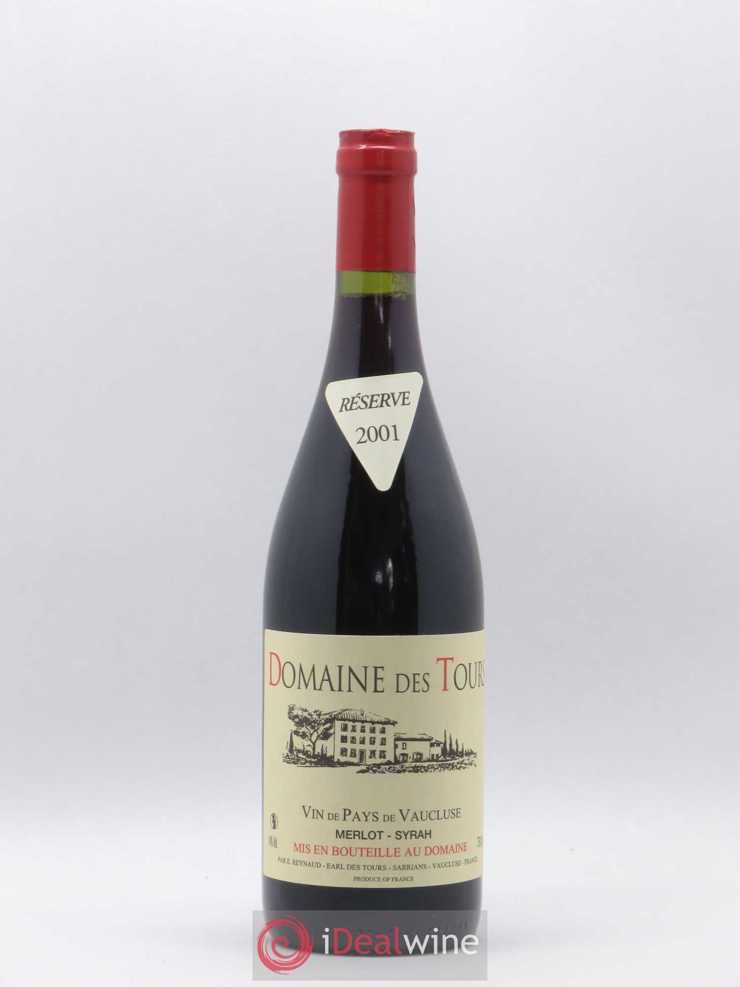 Vaucluse Domaine des Tours Merlot-Syrah Emmanuel Reynaud 2001 - Lot de 1 bouteille - 0