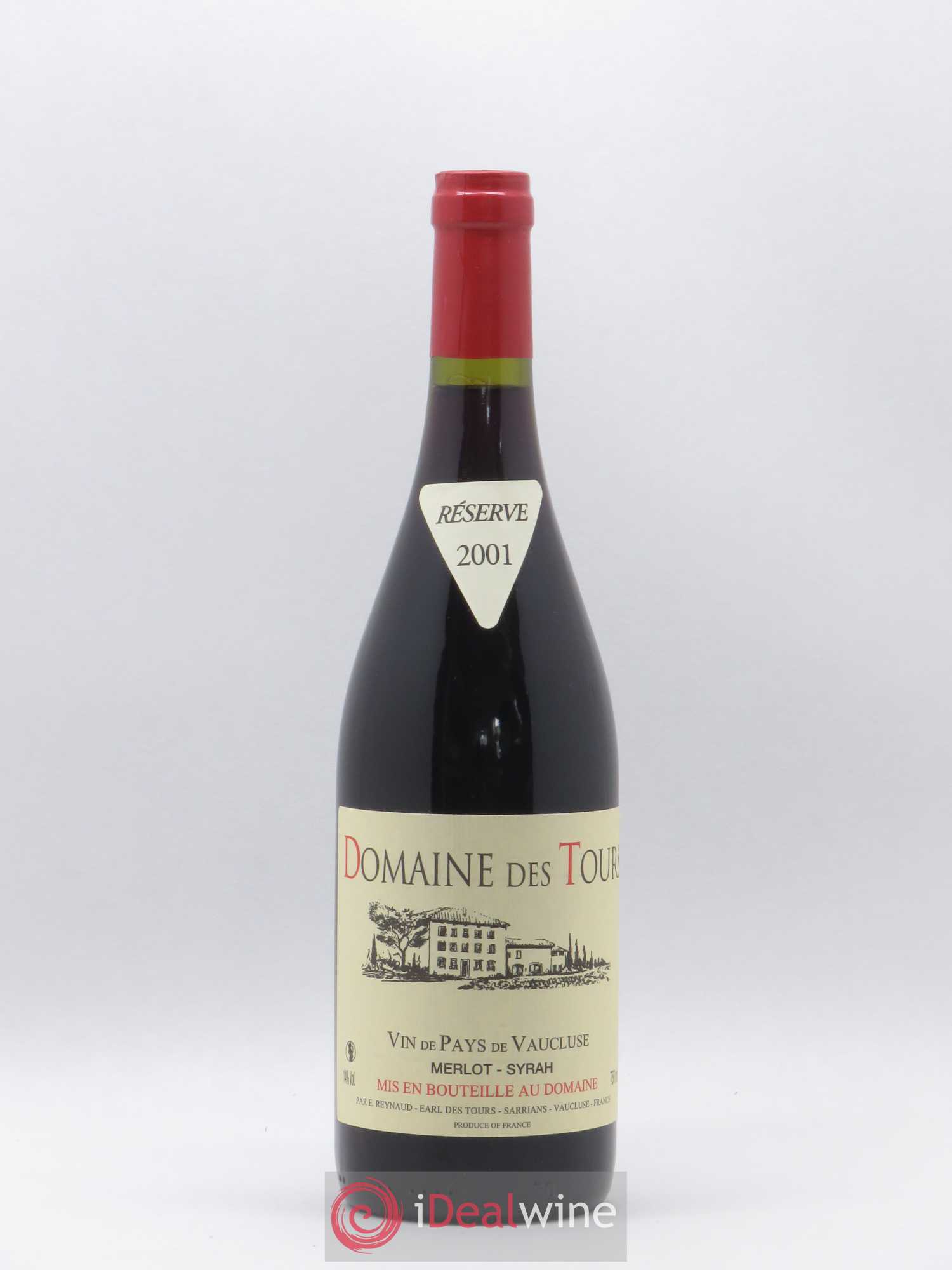 Vaucluse Domaine des Tours Merlot-Syrah Emmanuel Reynaud 2001 - Lot de 1 bouteille - 0