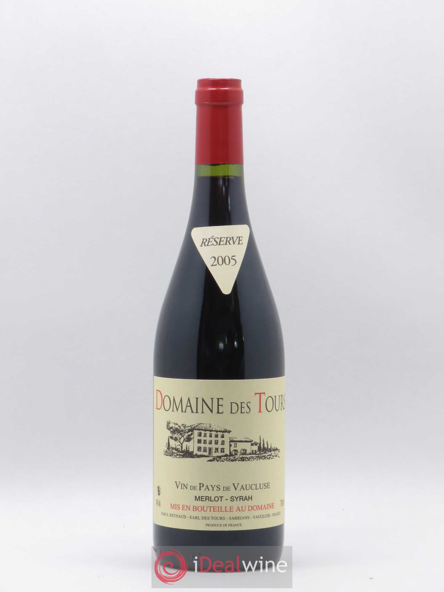 Vaucluse Domaine des Tours Merlot-Syrah Emmanuel Reynaud 2005 - Lot de 1 bouteille - 0