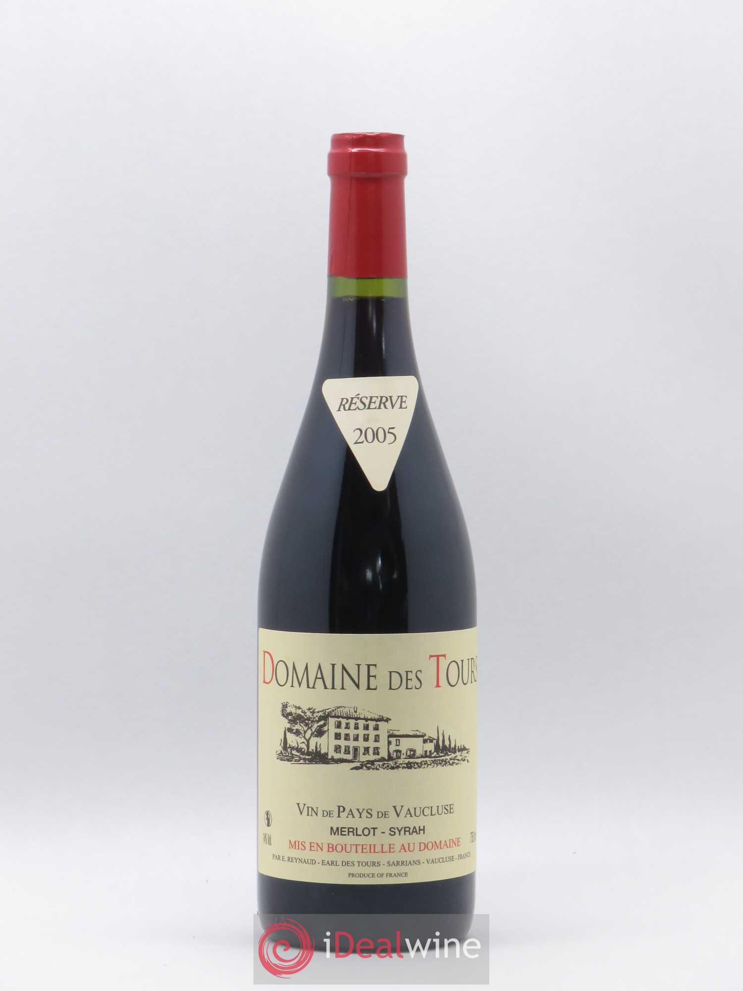 Vaucluse Domaine des Tours Merlot-Syrah Emmanuel Reynaud 2005 - Lot de 1 bouteille - 0
