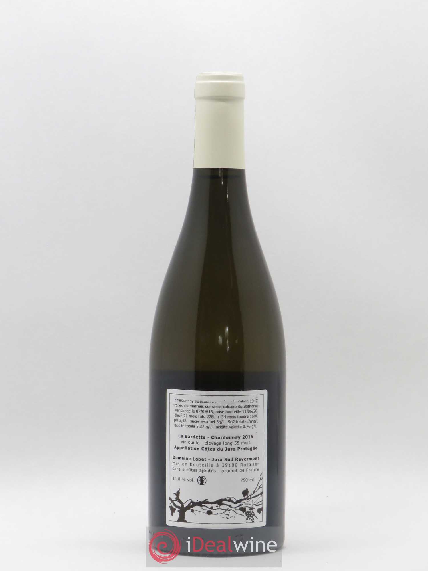 Côtes du Jura Chardonnay La Bardette Romain - Julien - Charline Labet 2015 - Lot de 1 bouteille - 1
