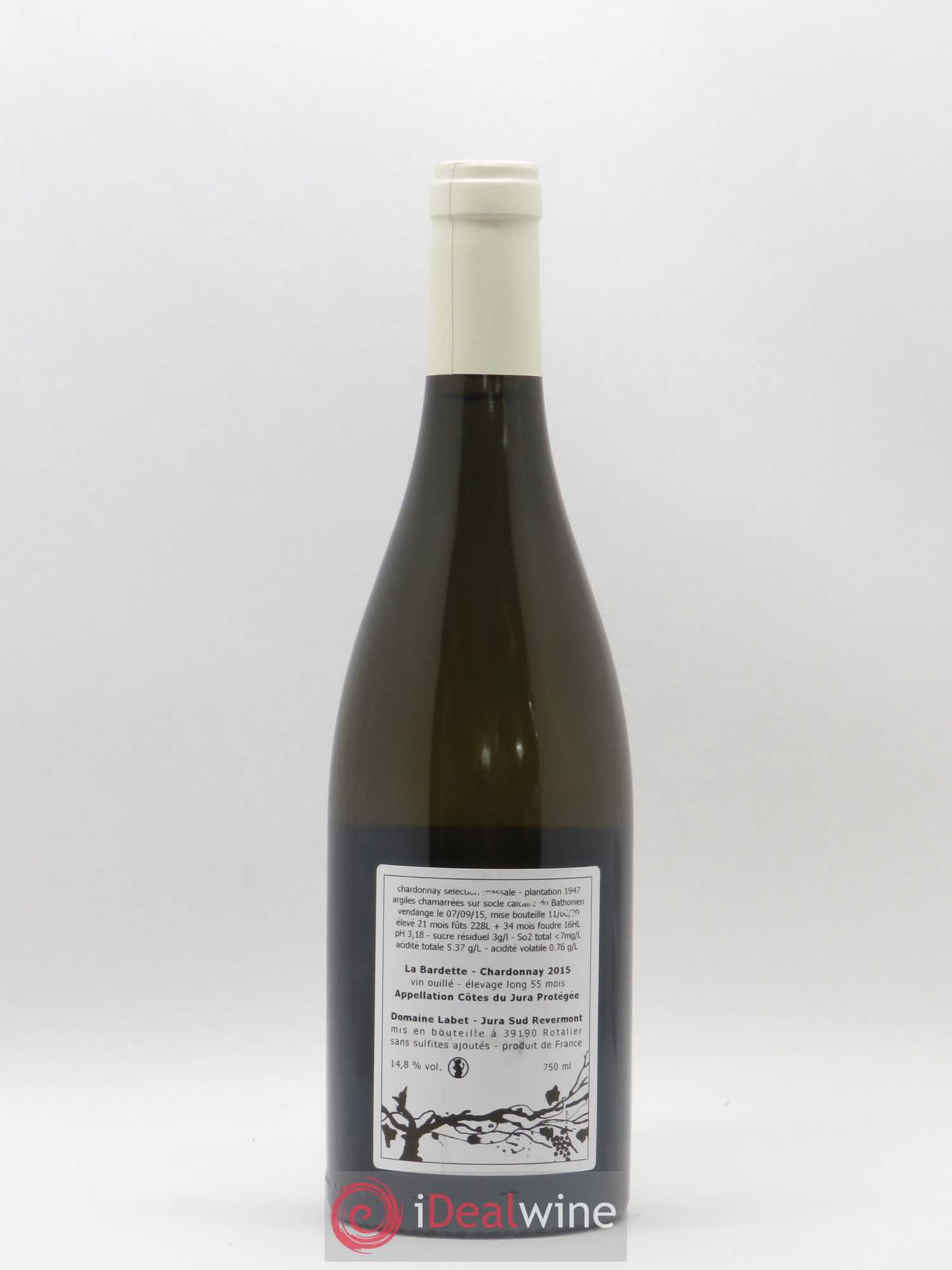 Côtes du Jura Chardonnay La Bardette Romain - Julien - Charline Labet 2015 - Lot de 1 bouteille - 1