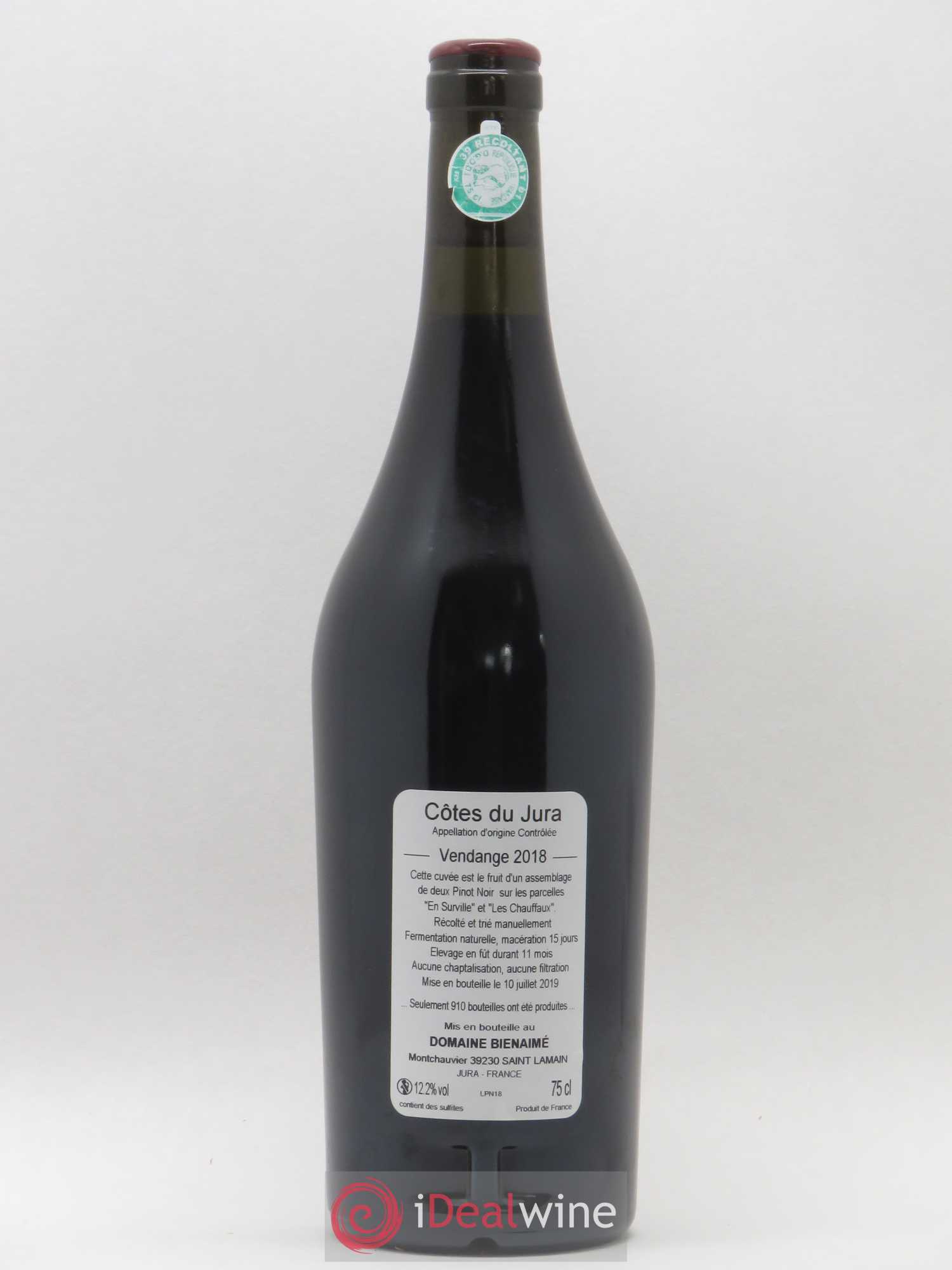 Côtes du Jura Pinot Noir Bruno Bienaimé 2018 - Lot de 1 bouteille - 1