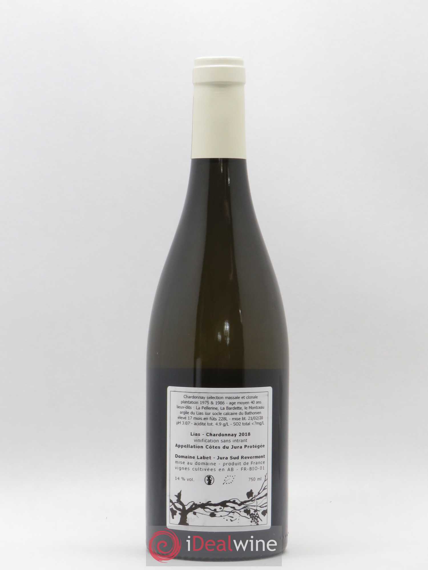 Côtes du Jura Chardonnay Lias Romain - Julien - Charline Labet 2018 - Lot de 1 bouteille - 1