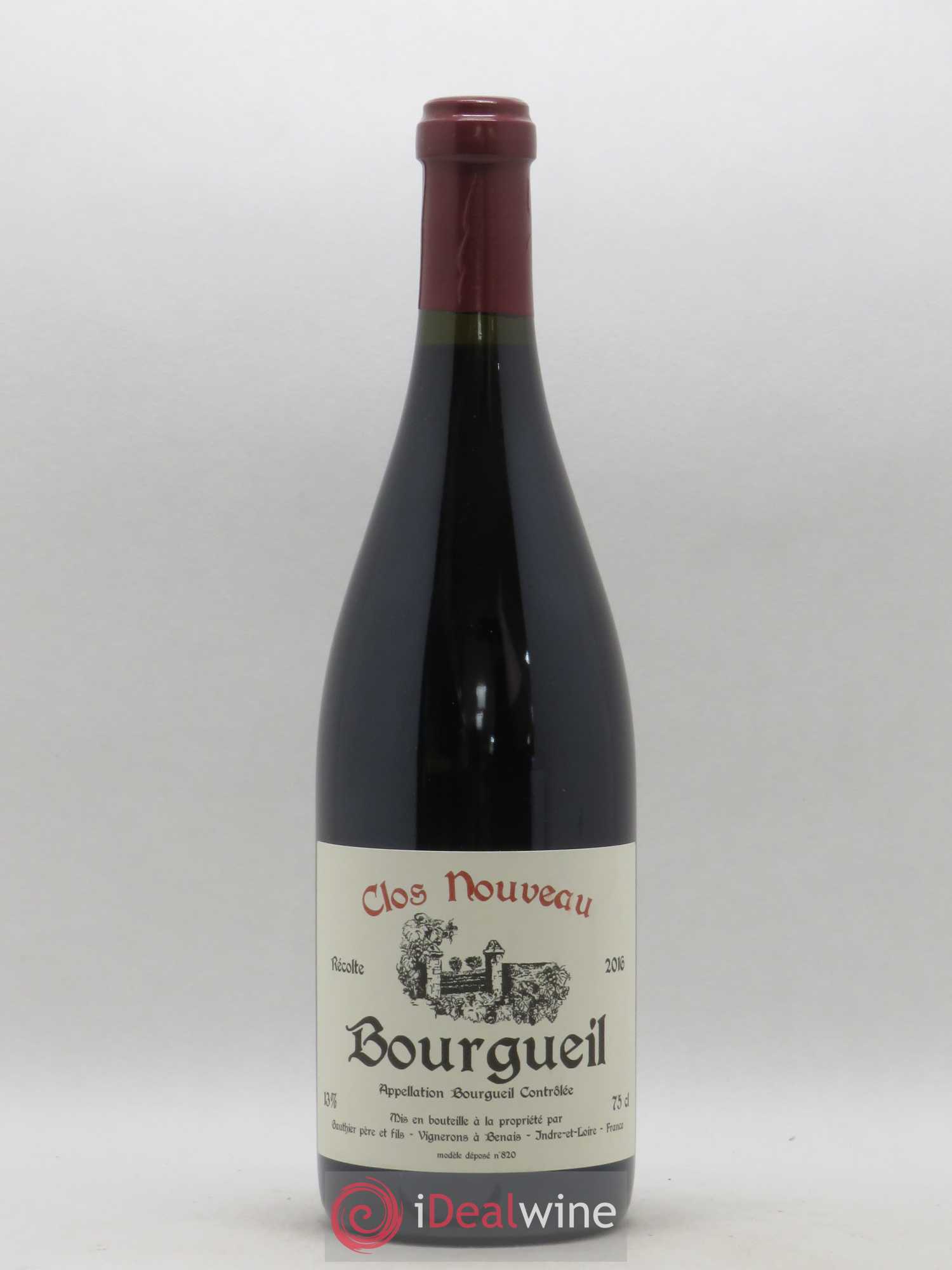 Bourgueil Clos Nouveau Domaine du Bel Air 2016 - Lot de 1 bouteille - 0