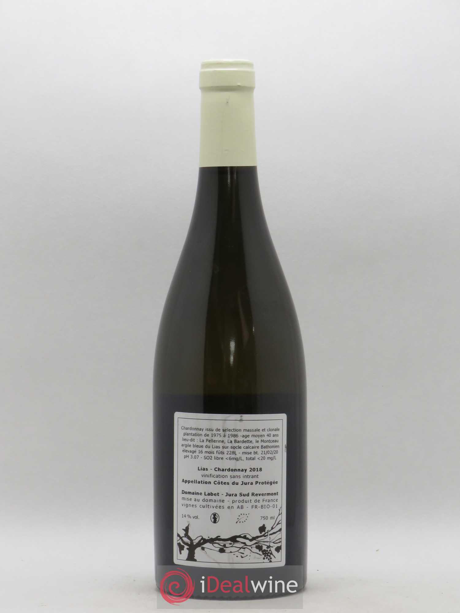 Côtes du Jura Chardonnay Lias Romain - Julien - Charline Labet 2018 - Lot de 1 bouteille - 1