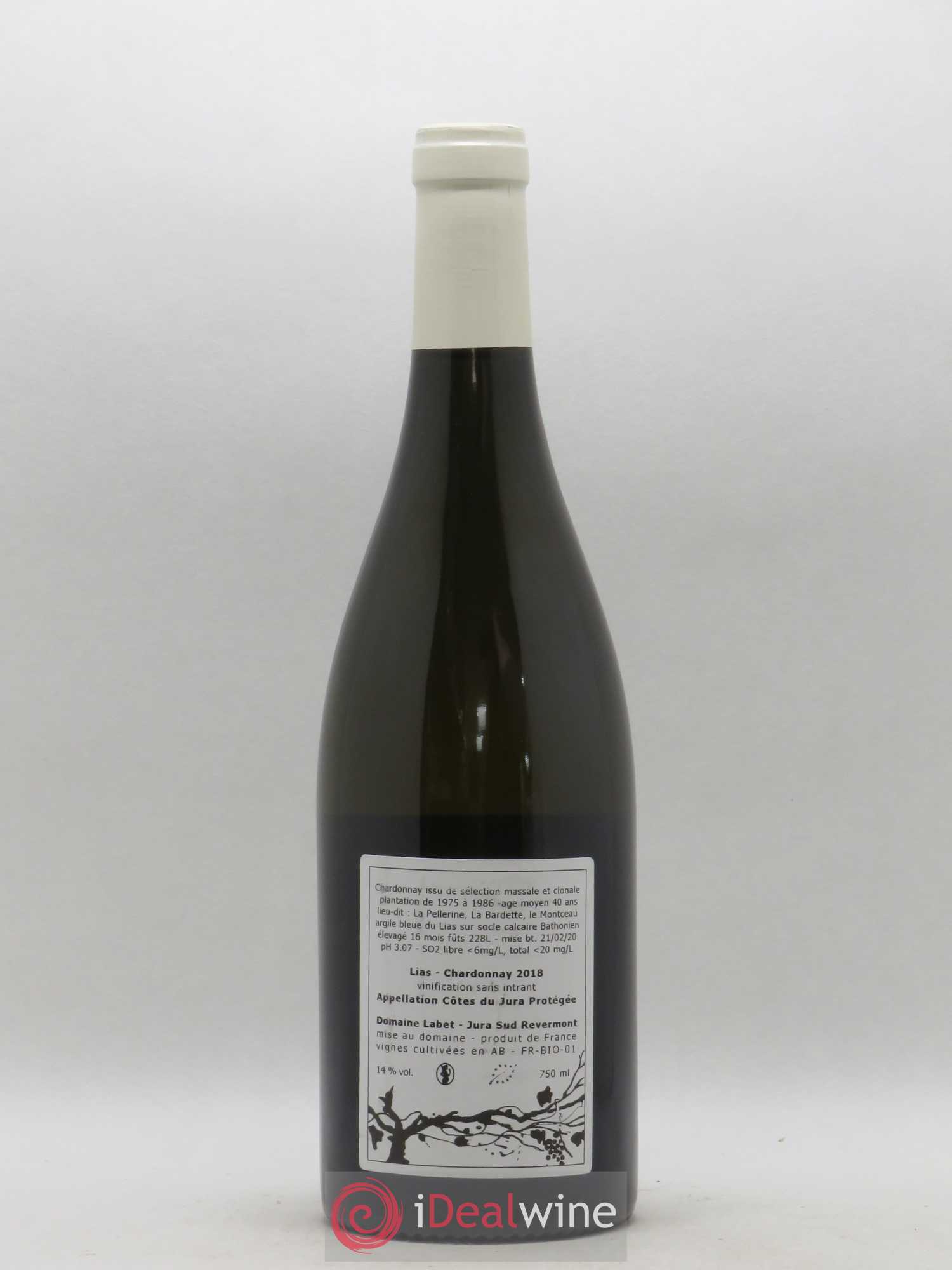 Côtes du Jura Chardonnay Lias Romain - Julien - Charline Labet 2018 - Lot de 1 bouteille - 1