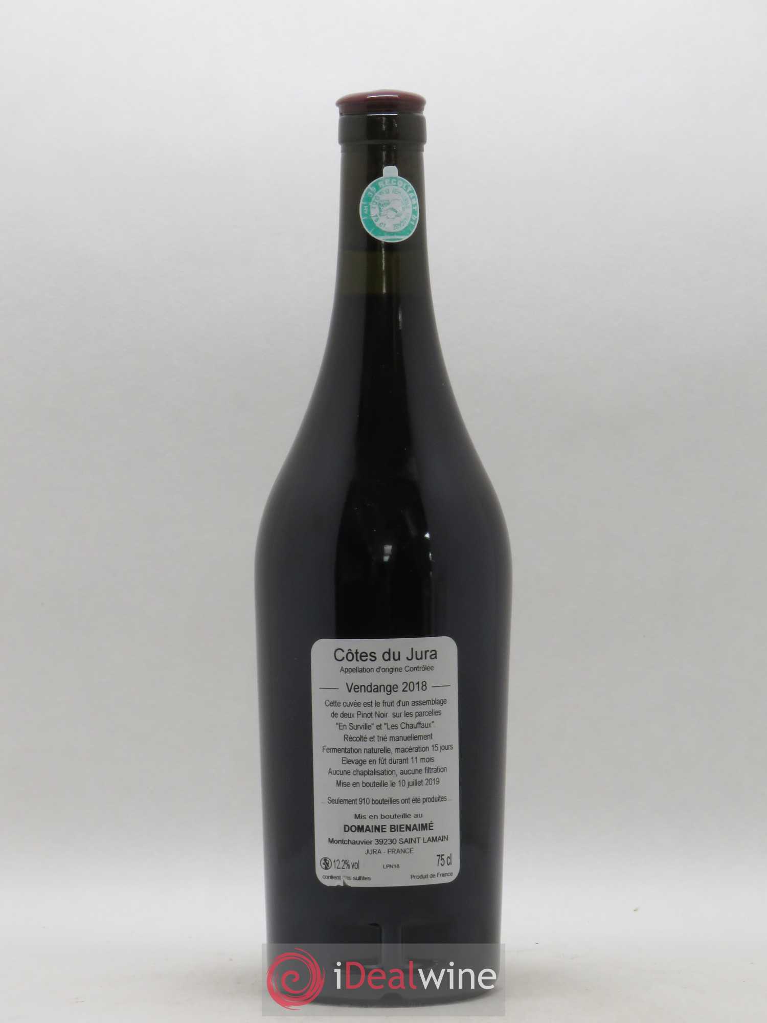 Côtes du Jura Pinot Noir Bruno Bienaimé 2018 - Lot de 1 bouteille - 1