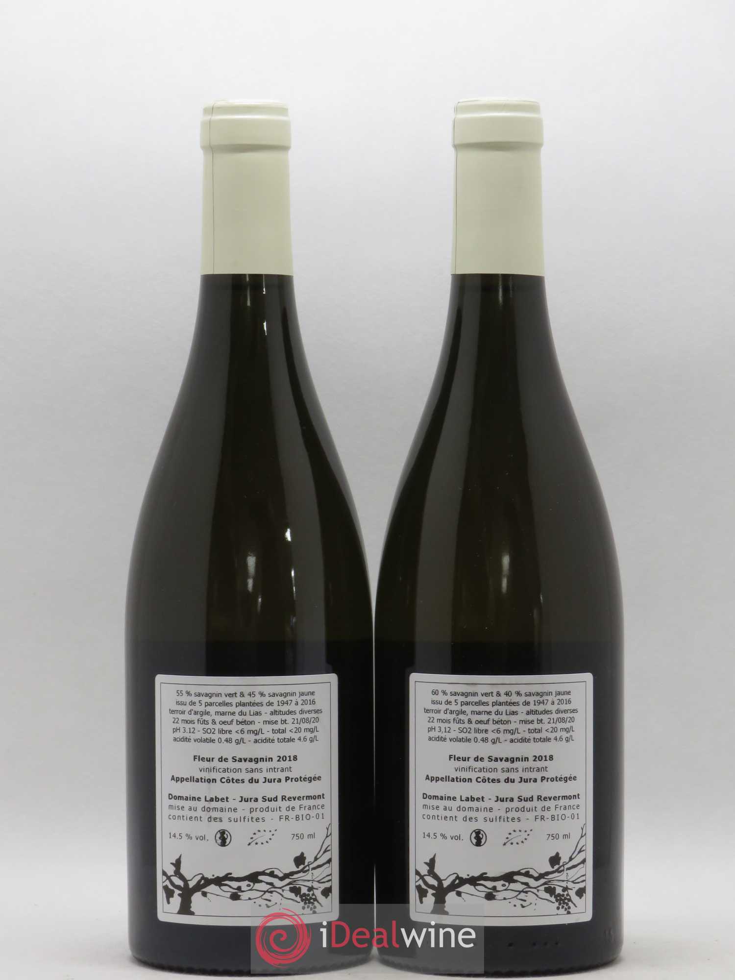 Côtes du Jura Fleur de Savagnin Romain - Julien - Charline Labet 2018 - Lot de 2 bouteilles - 1