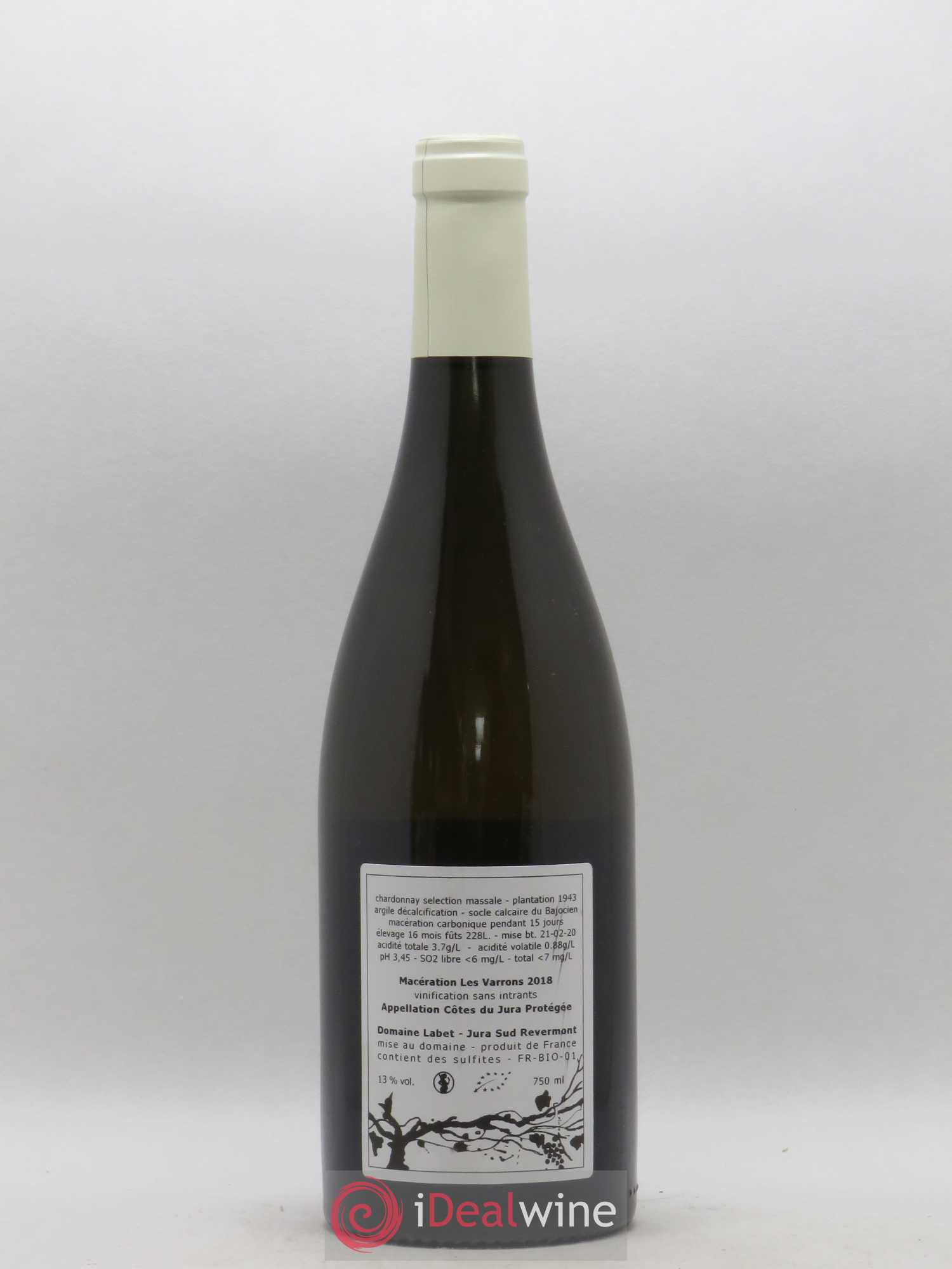 Côtes du Jura Chardonnay de Macération Les Varrons Labet 2018 - Posten von 1 Flasche - 1