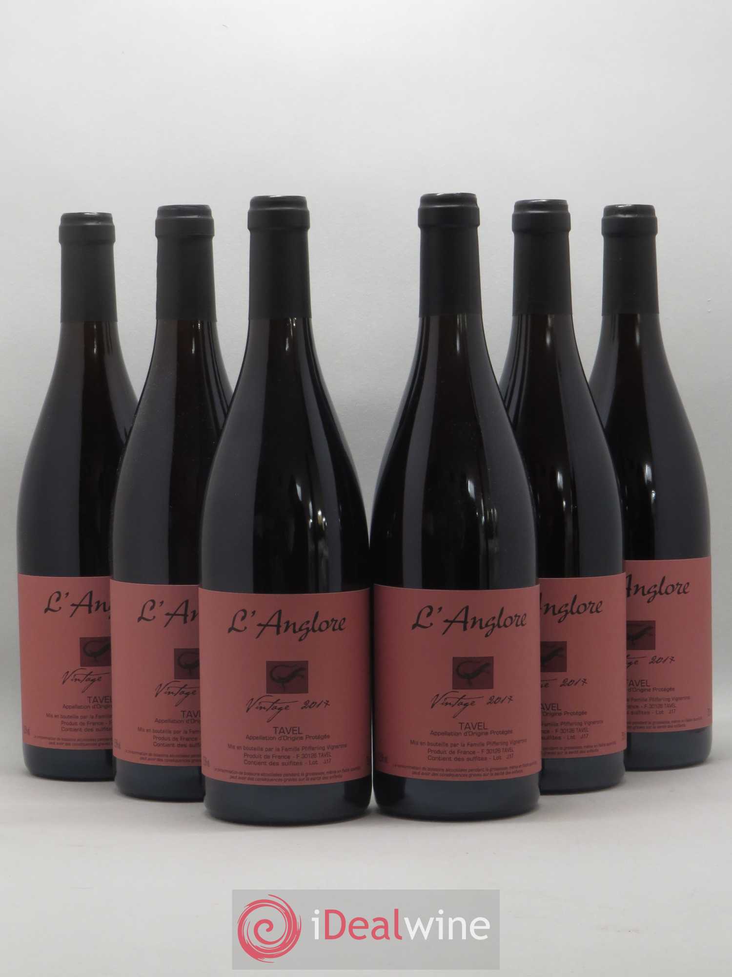 Tavel Vintage L'Anglore 2017 - Lot de 6 bouteilles - 0