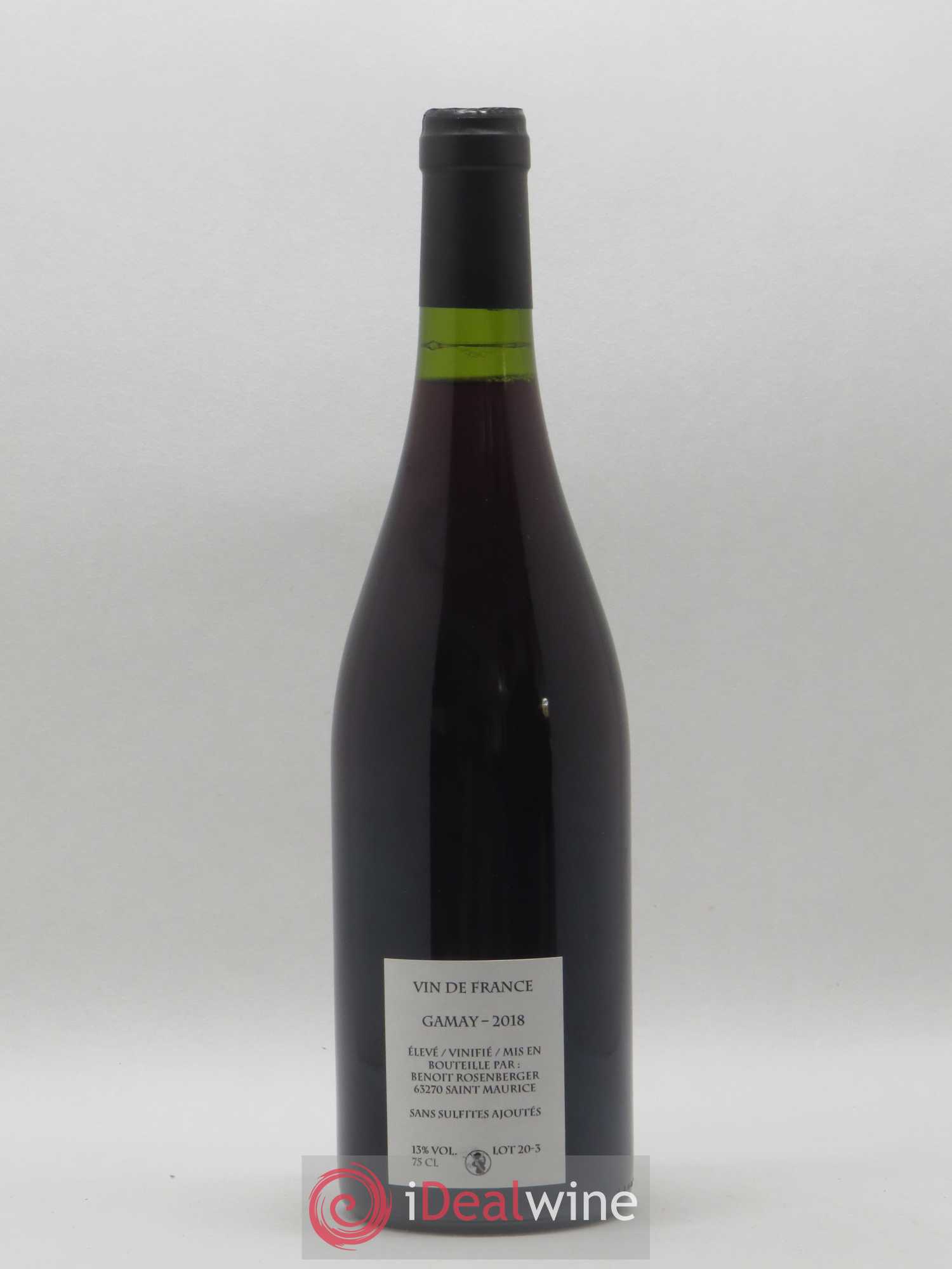 Vin de France Verre de Terre Loup des Vignes Benoit Rosenberger 2018 - Lot de 1 bouteille - 1