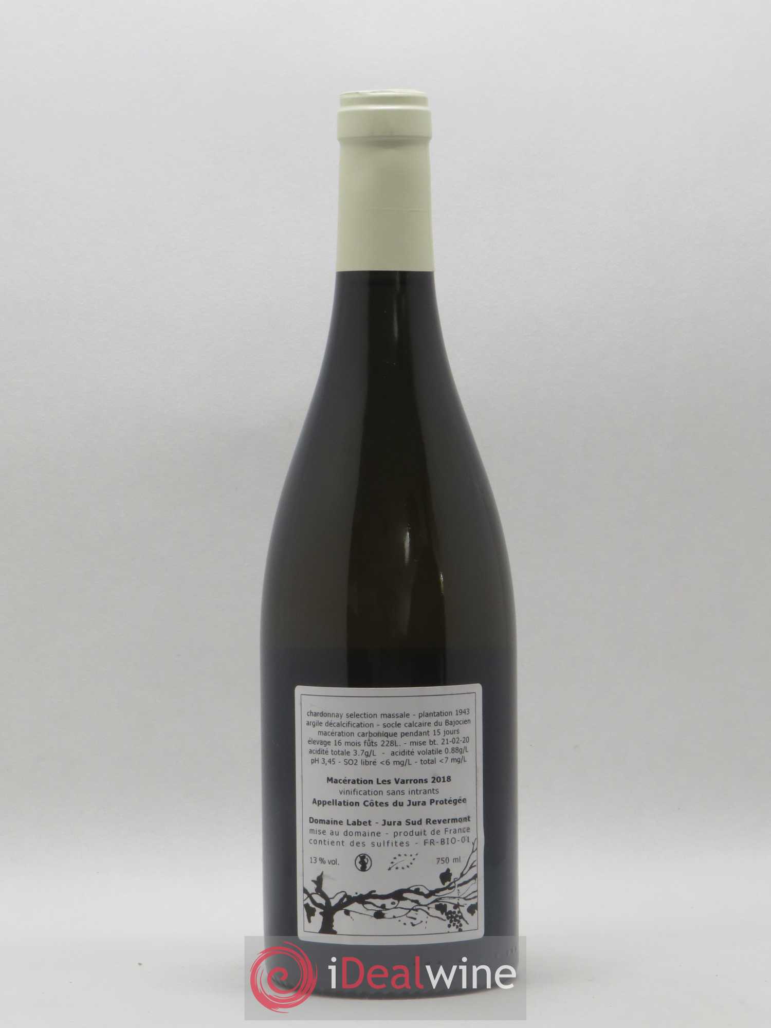 Côtes du Jura Chardonnay Les Varrons Romain - Julien - Charline Labet Chardonnay de macération 2018 - Posten von 1 Flasche - 1