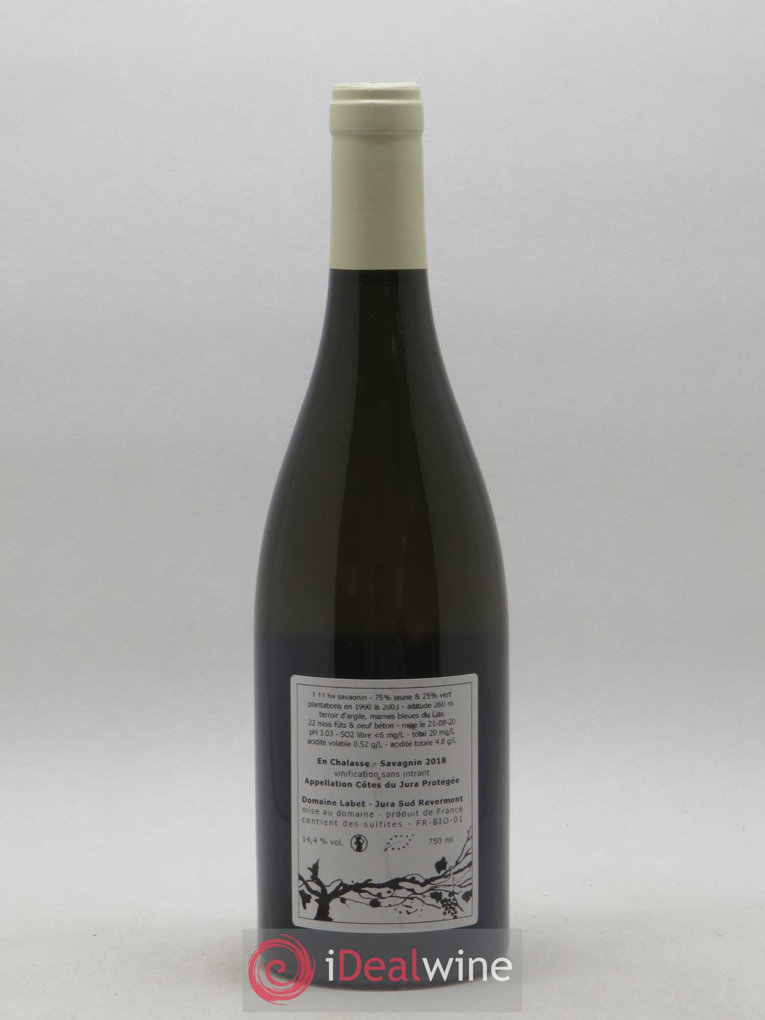 Côtes du Jura Fleur de Savagnin En Chalasse Romain - Julien - Charline Labet 2018 - Lot de 1 bouteille - 1