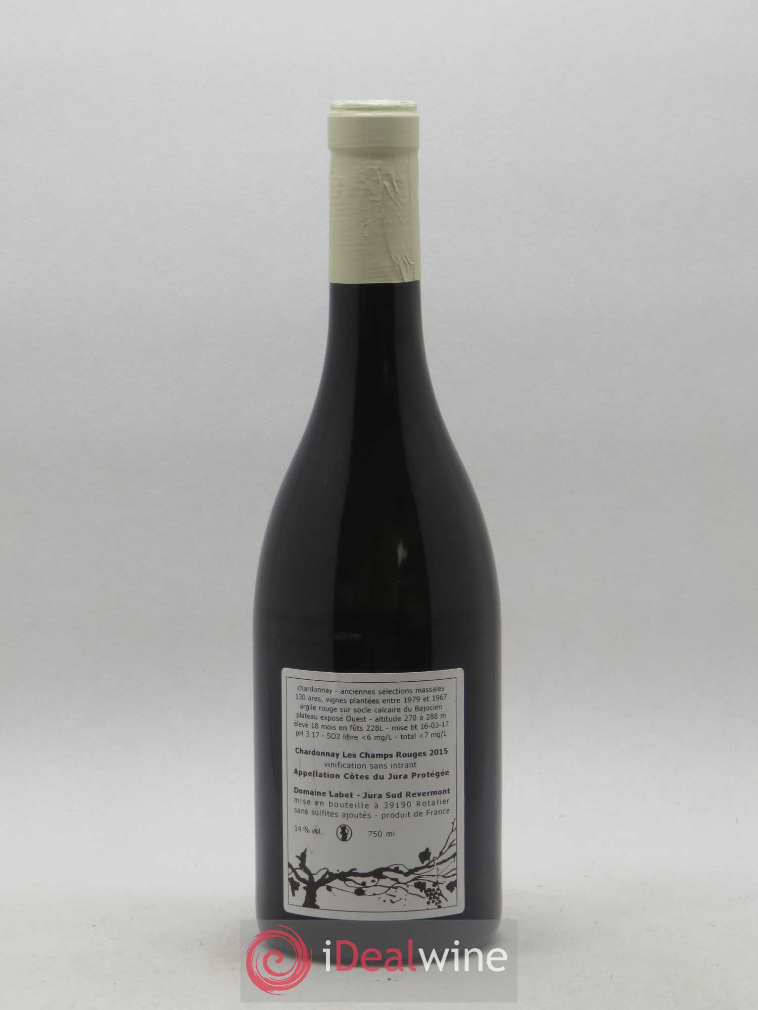 Côtes du Jura Chardonnay Les Champs Rouges Romain - Julien - Charline Labet 2015 - Lot de 1 bouteille - 1