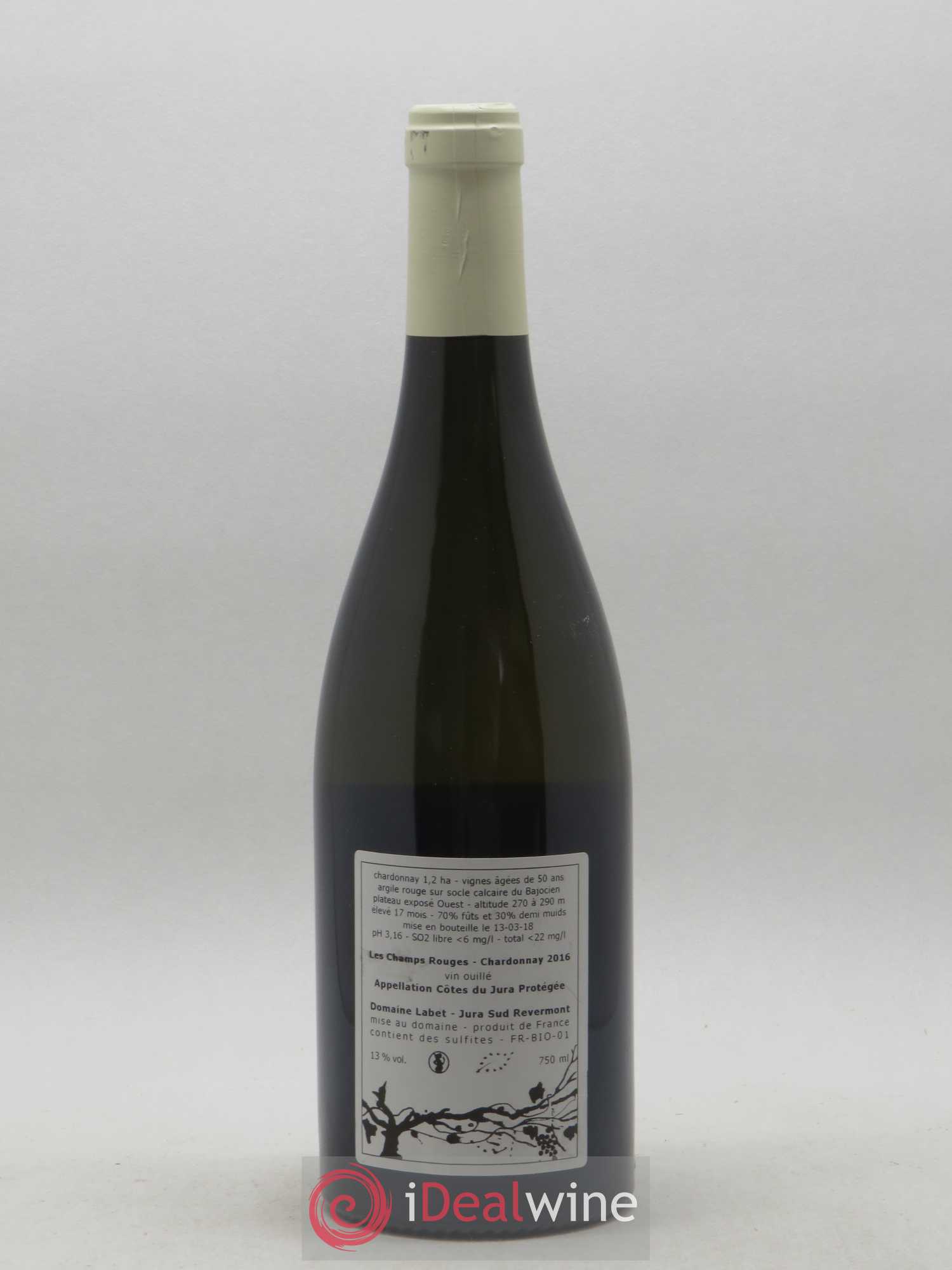 Côtes du Jura Chardonnay Les Champs Rouges Romain - Julien - Charline Labet 2016 - Lot de 1 bouteille - 1