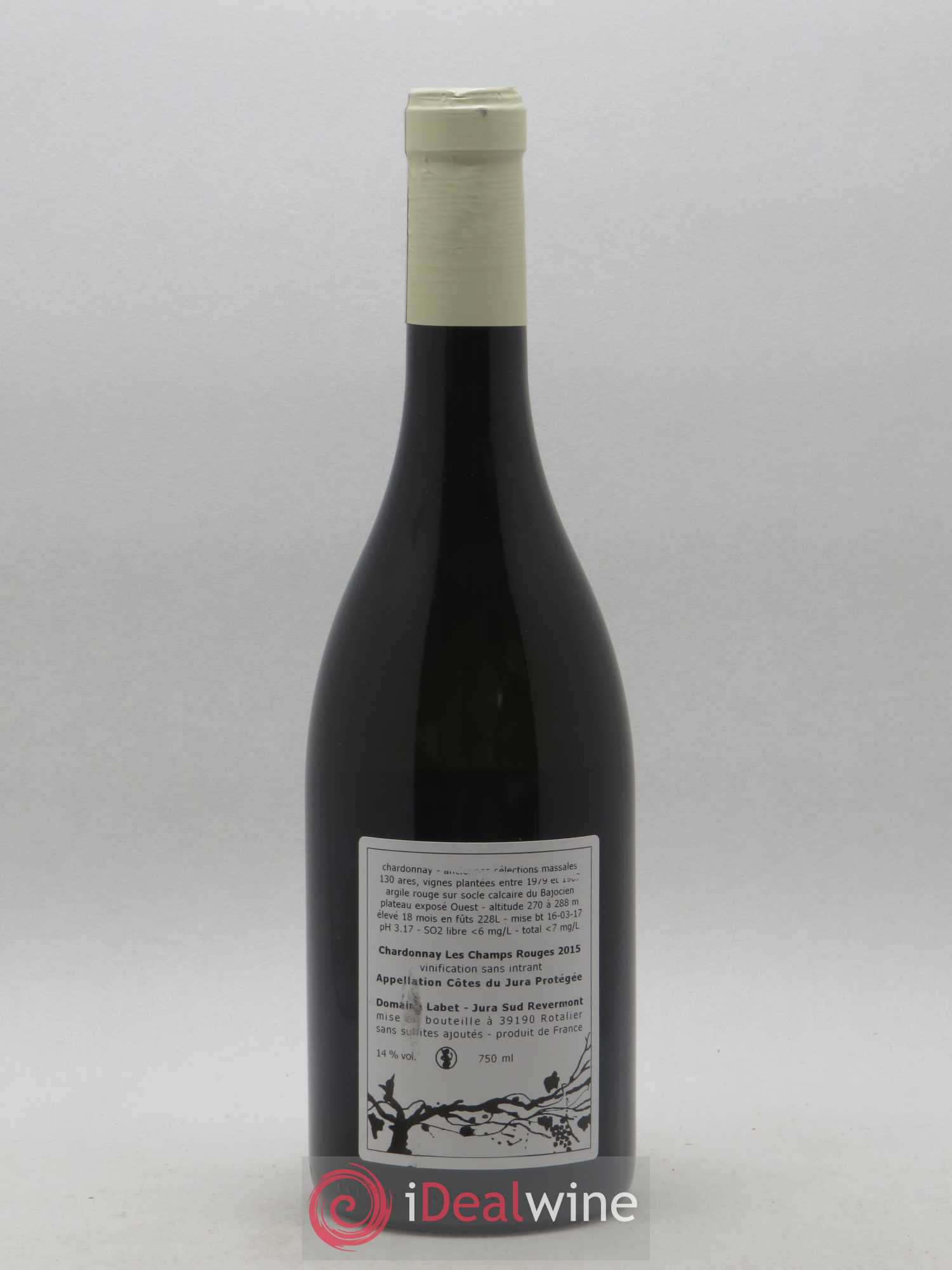 Côtes du Jura Chardonnay Les Champs Rouges Romain - Julien - Charline Labet 2015 - Lot de 1 bouteille - 1