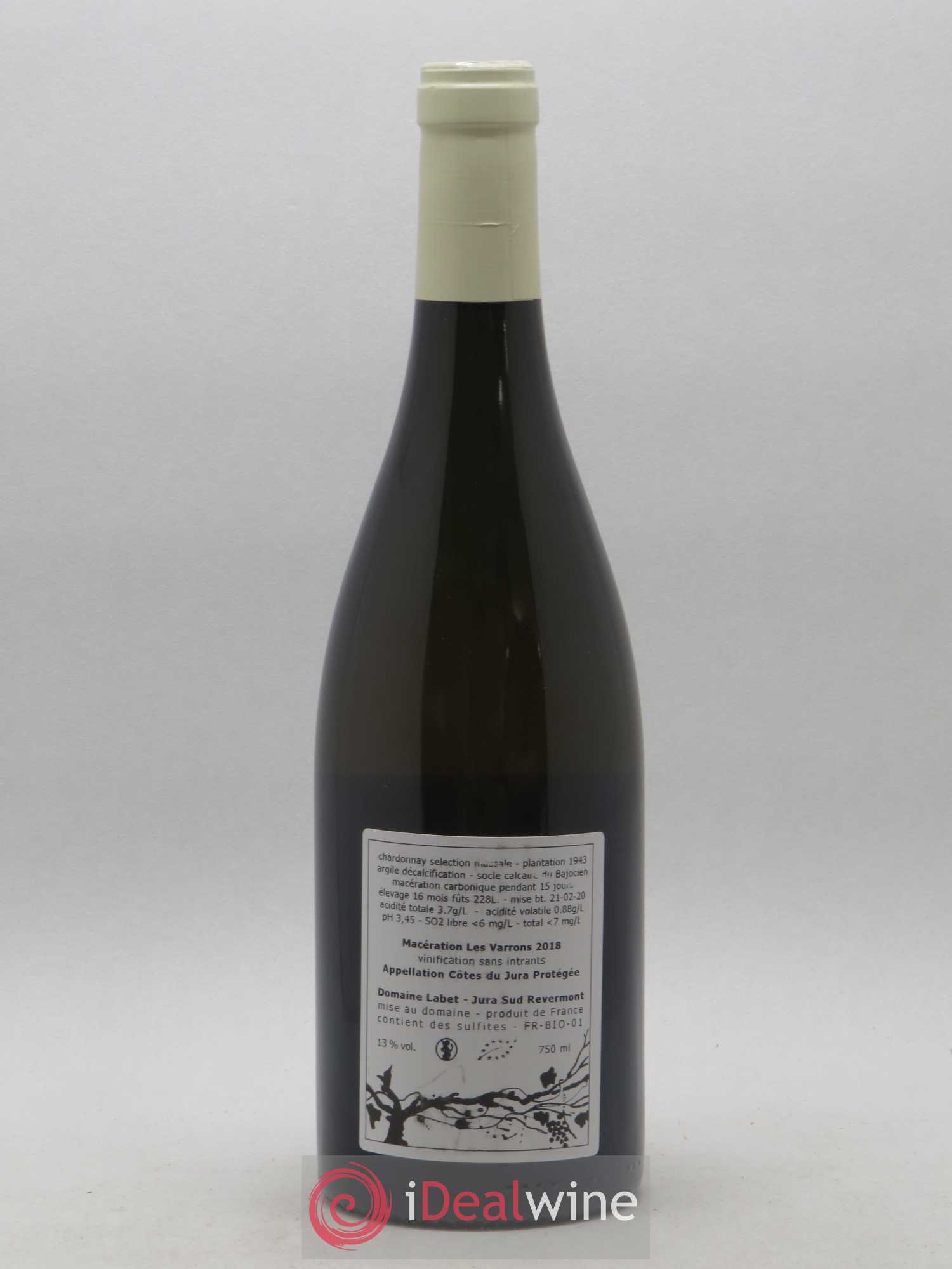 Côtes du Jura Chardonnay Les Varrons Romain - Julien  - Charline Labet Macération 2018 - Lot de 1 bouteille - 1