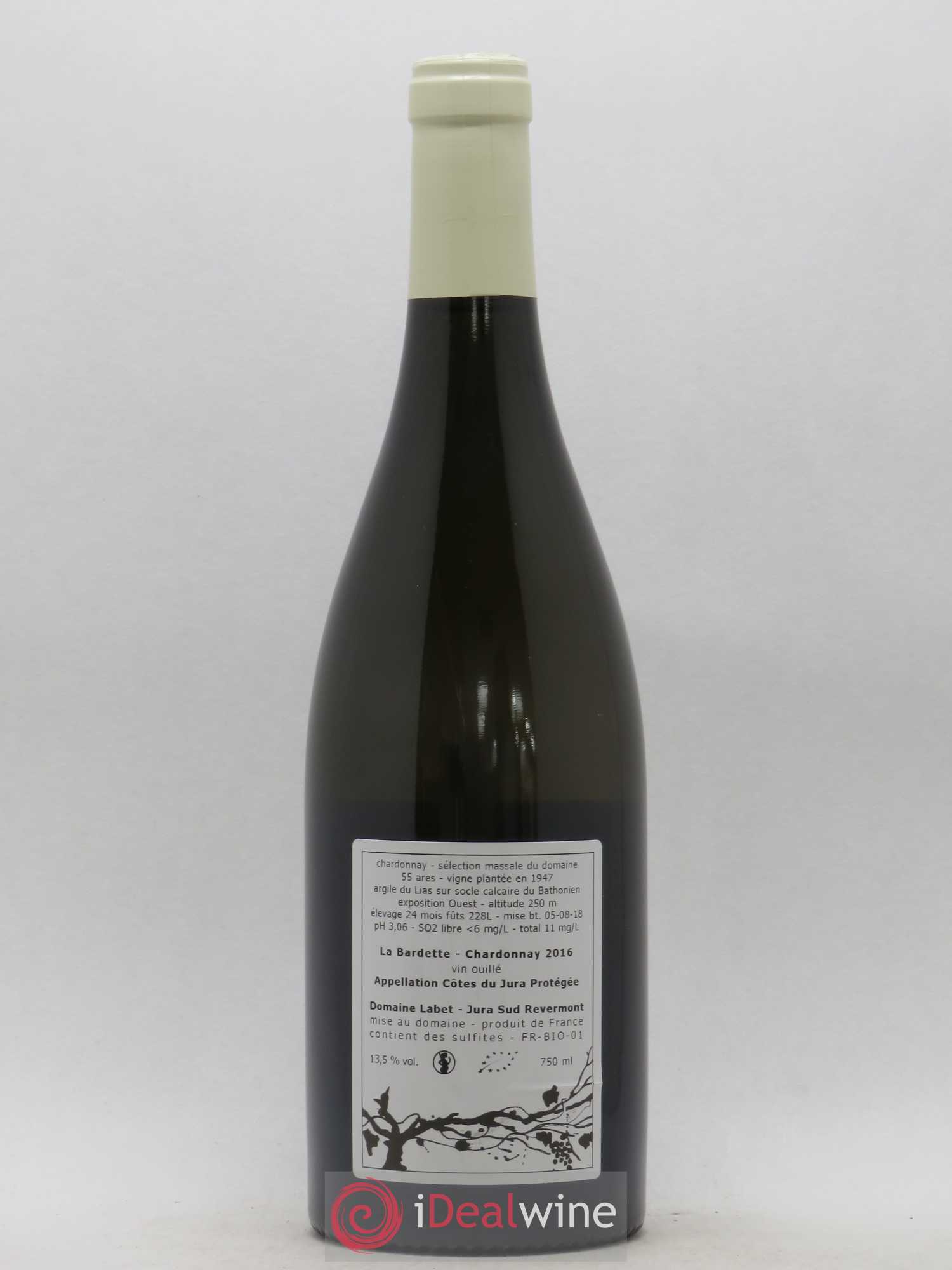 Côtes du Jura Chardonnay La Bardette Romain - Julien  - Charline Labet 2016 - Lot de 1 bouteille - 1