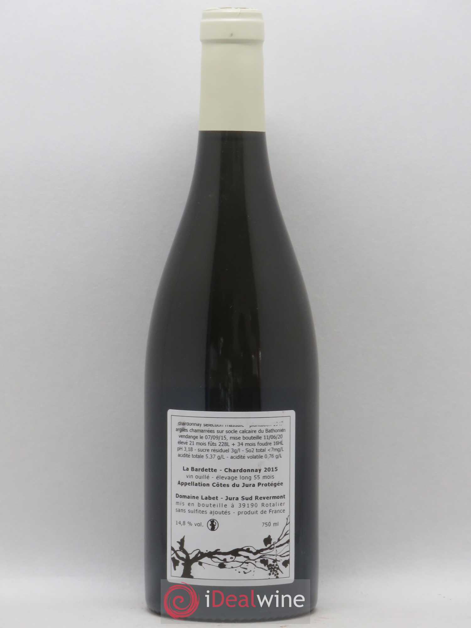 Côtes du Jura Chardonnay La Bardette Romain - Julien - Charline Labet 2015 - Lot de 1 bouteille - 1