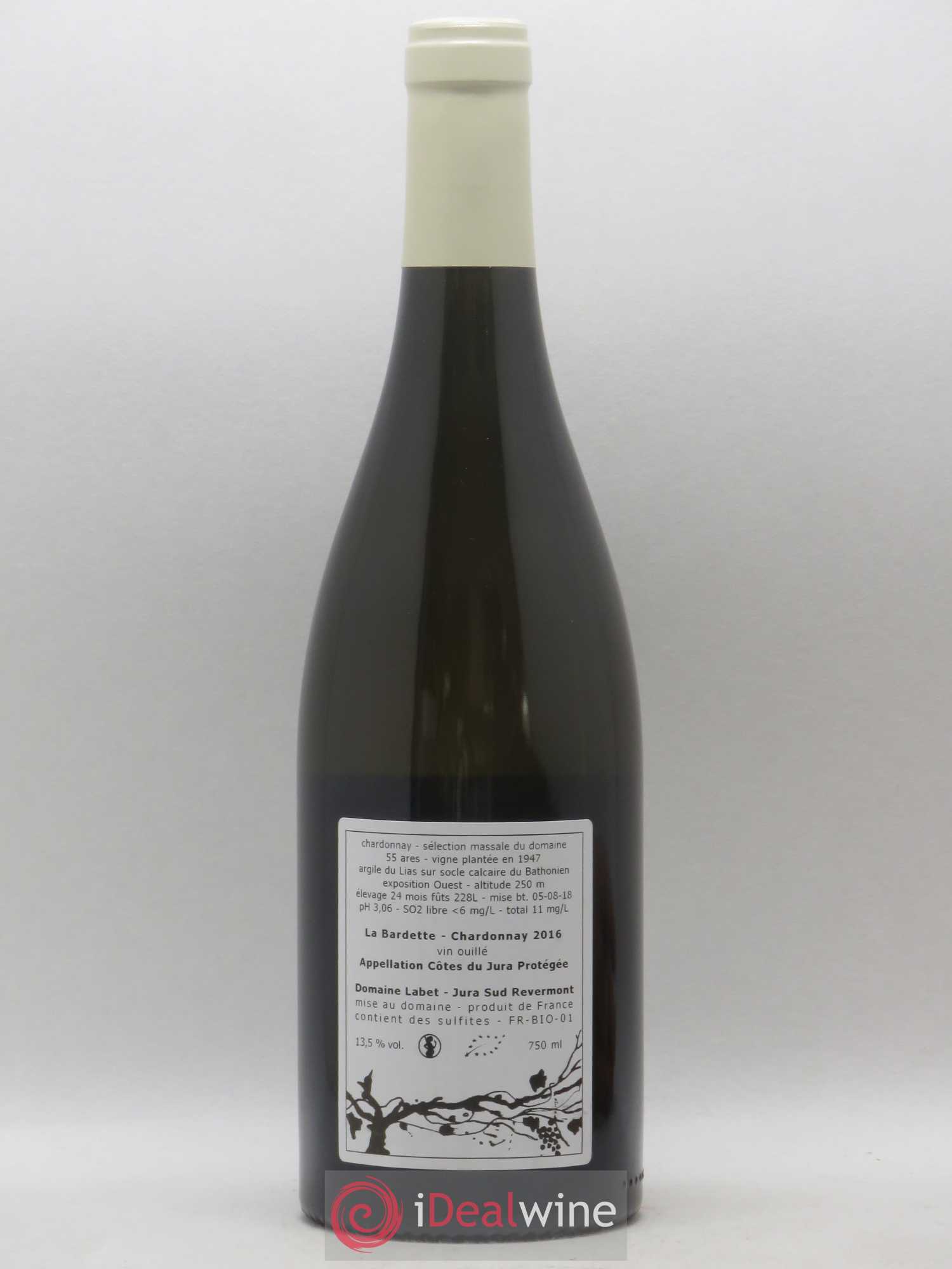 Côtes du Jura Chardonnay La Bardette Romain - Julien - Charline Labet 2016 - Lot de 1 bouteille - 1