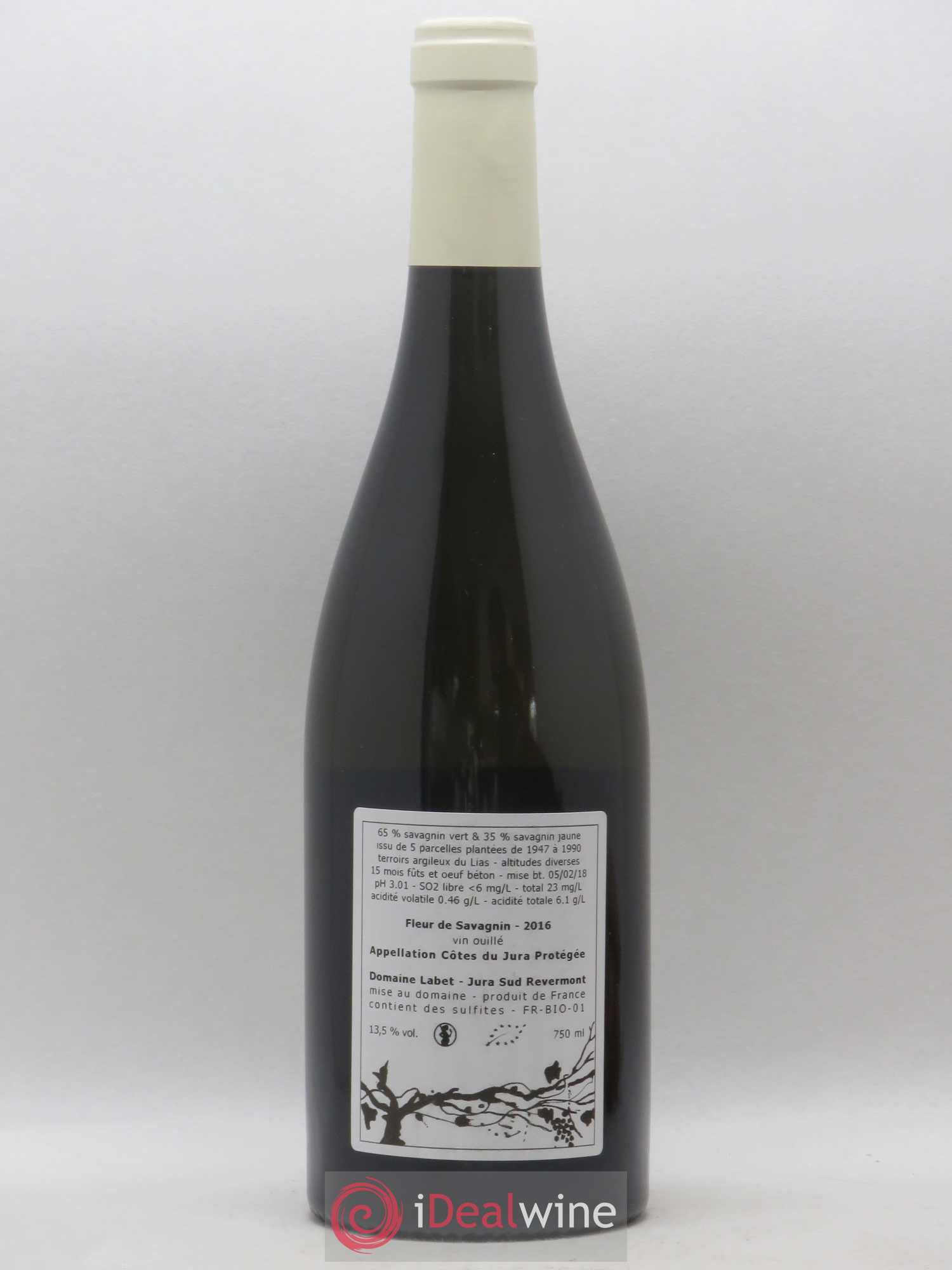 Côtes du Jura Fleur de Savagnin Romain - Julien - Charline Labet 2016 - Lot de 1 bouteille - 1
