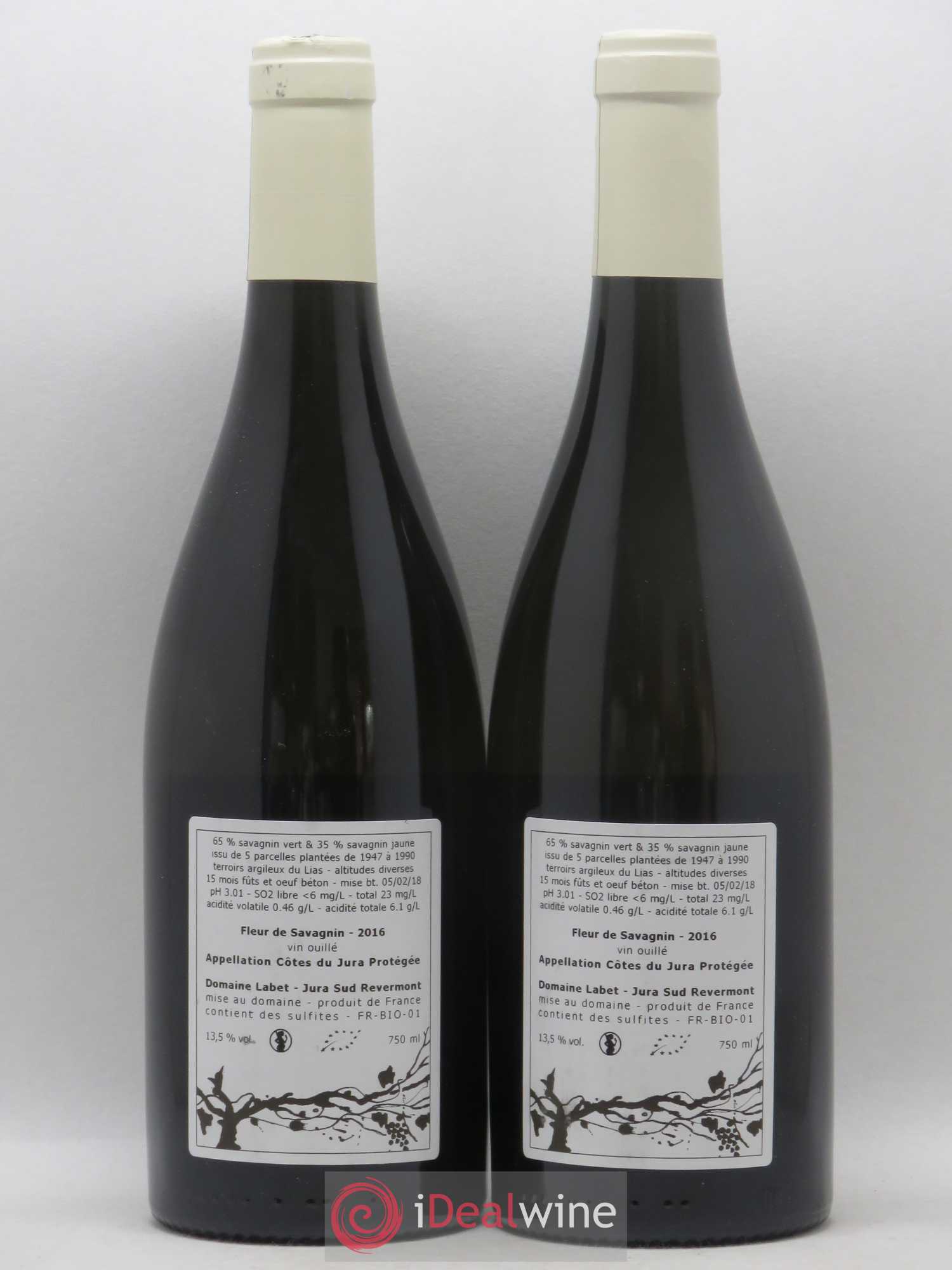 Côtes du Jura Fleur de Savagnin Romain - Julien - Charline Labet 2016 - Lot de 2 bouteilles - 1