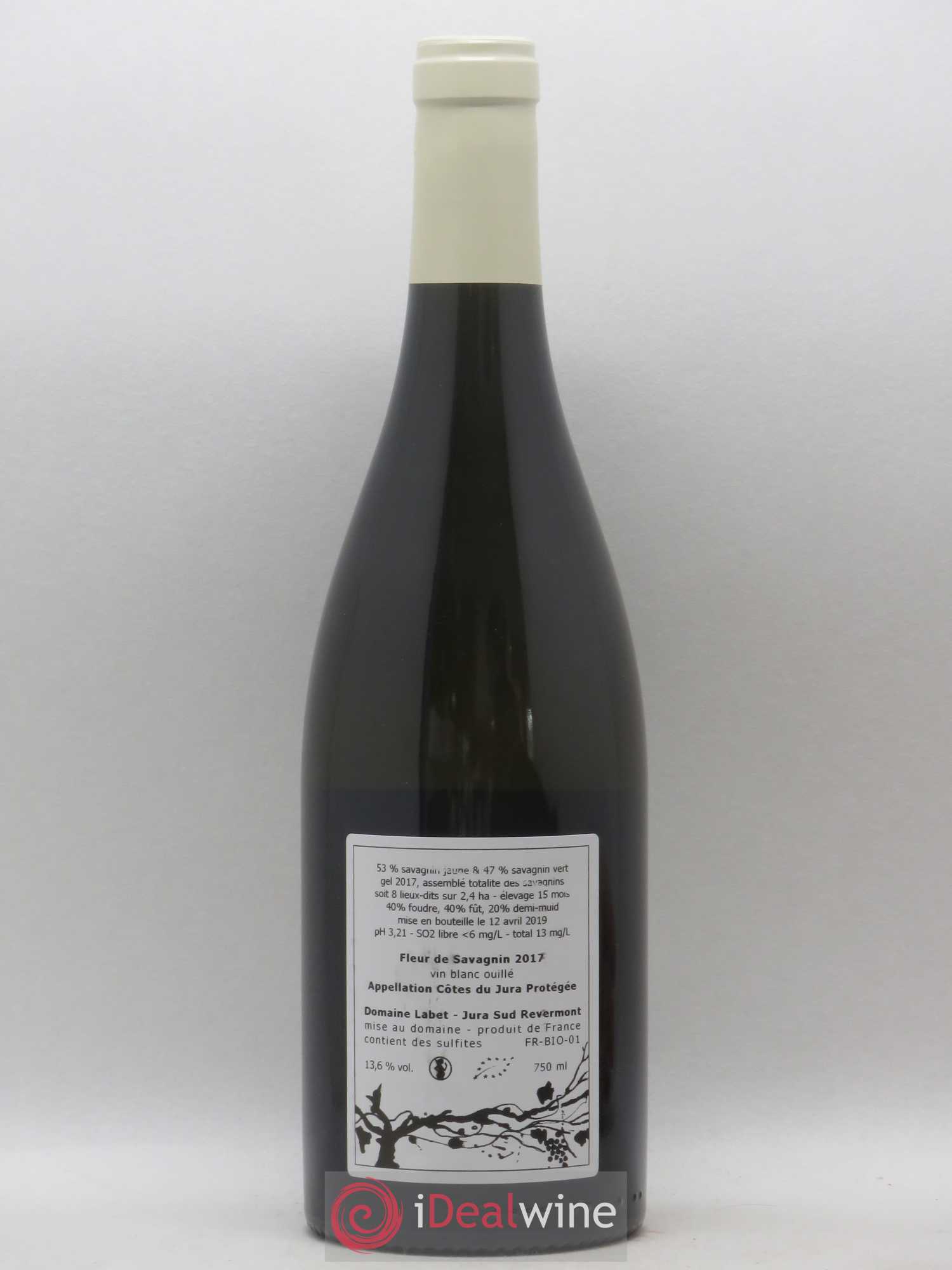 Côtes du Jura Fleur de Savagnin Romain - Julien - Charline Labet 2017 - Lot de 1 bouteille - 1