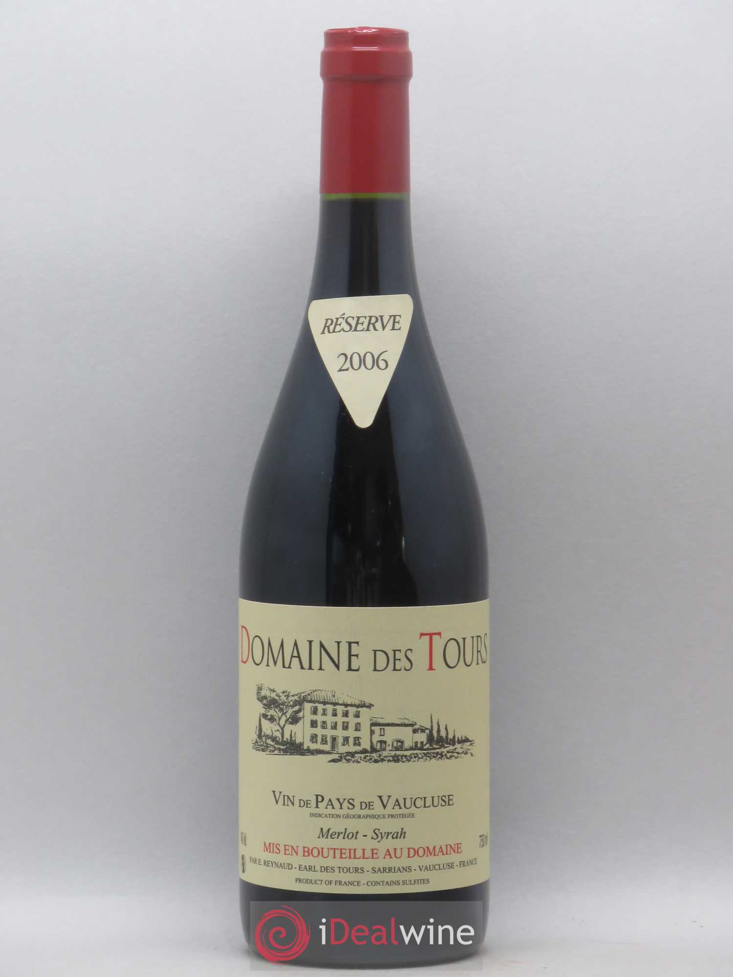 Vaucluse Domaine des Tours Merlot-Syrah Emmanuel Reynaud 2006 - Lot de 1 bouteille - 0
