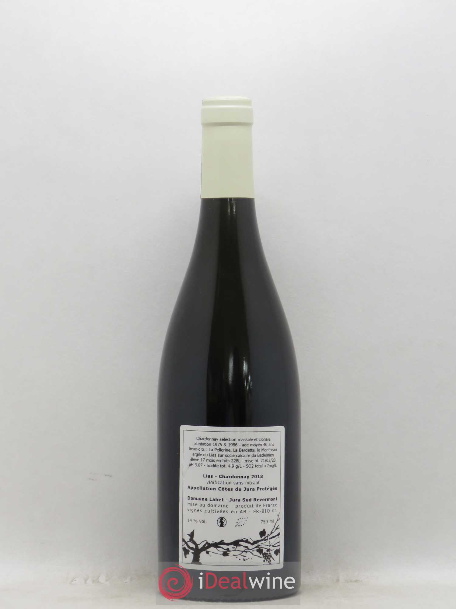 Côtes du Jura Chardonnay Lias Romain - Julien - Charline Labet 2018 - Lot de 1 bouteille - 1