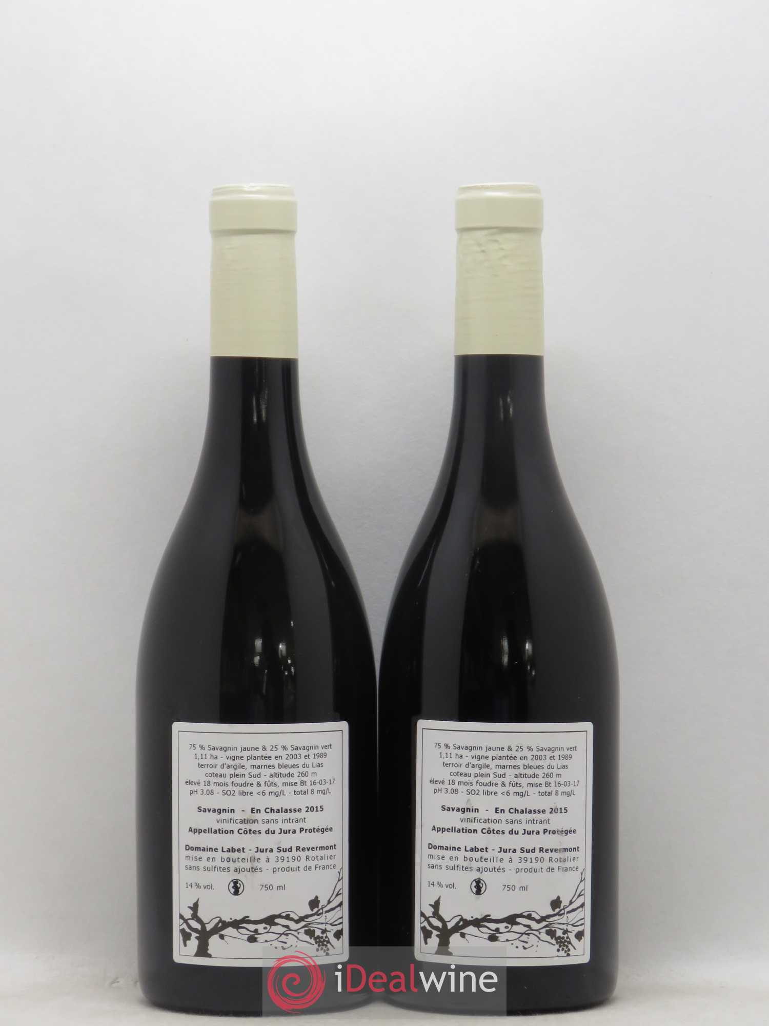 Côtes du Jura Fleur de Savagnin En Chalasse Romain - Julien - Charline Labet 2015 - Lot de 2 bouteilles - 1