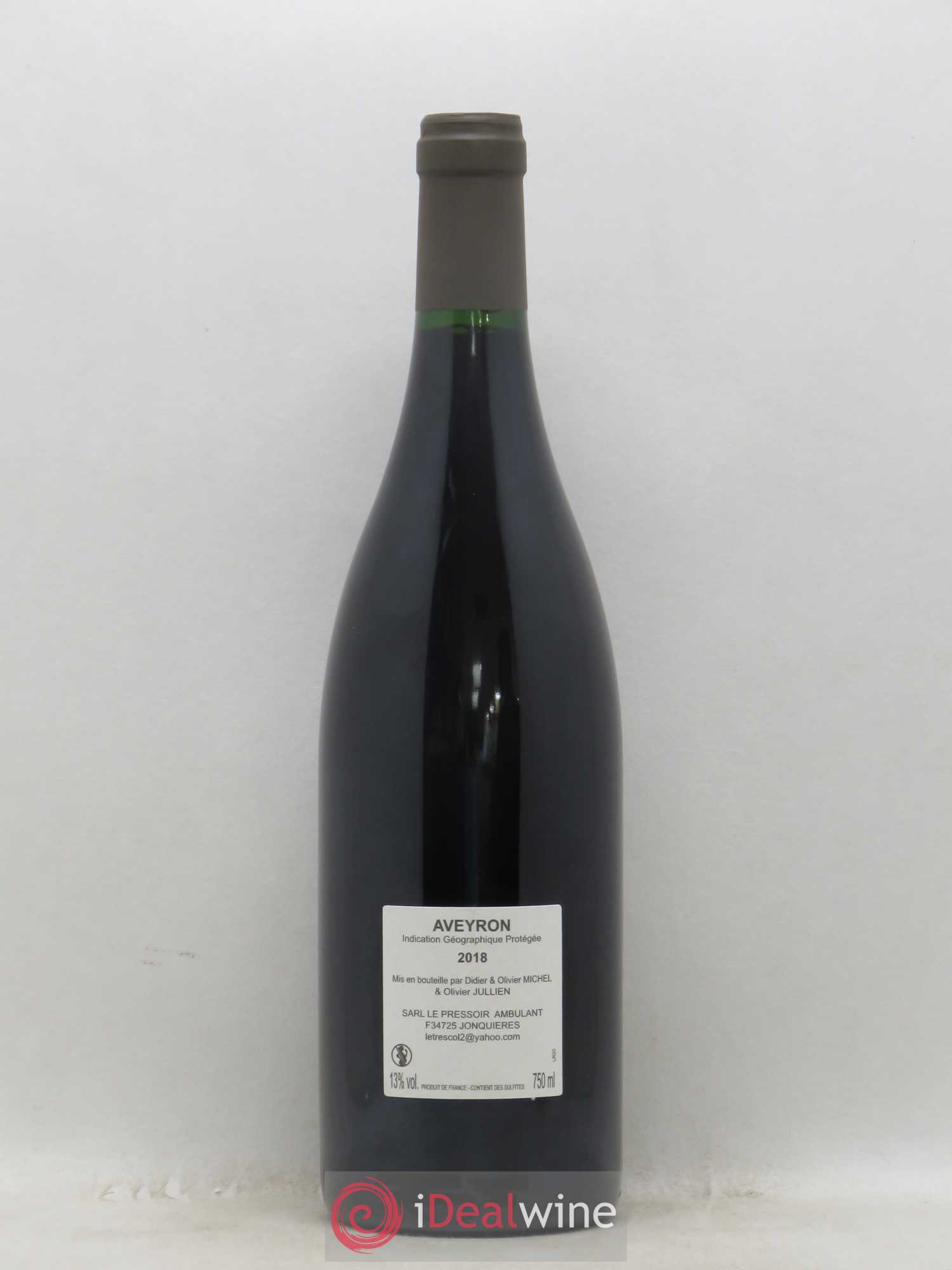 Aveyron Mas Jullien Le Trescol Olivier Jullien Le Pressoir Ambulant 2018 - Lot de 1 bouteille - 1