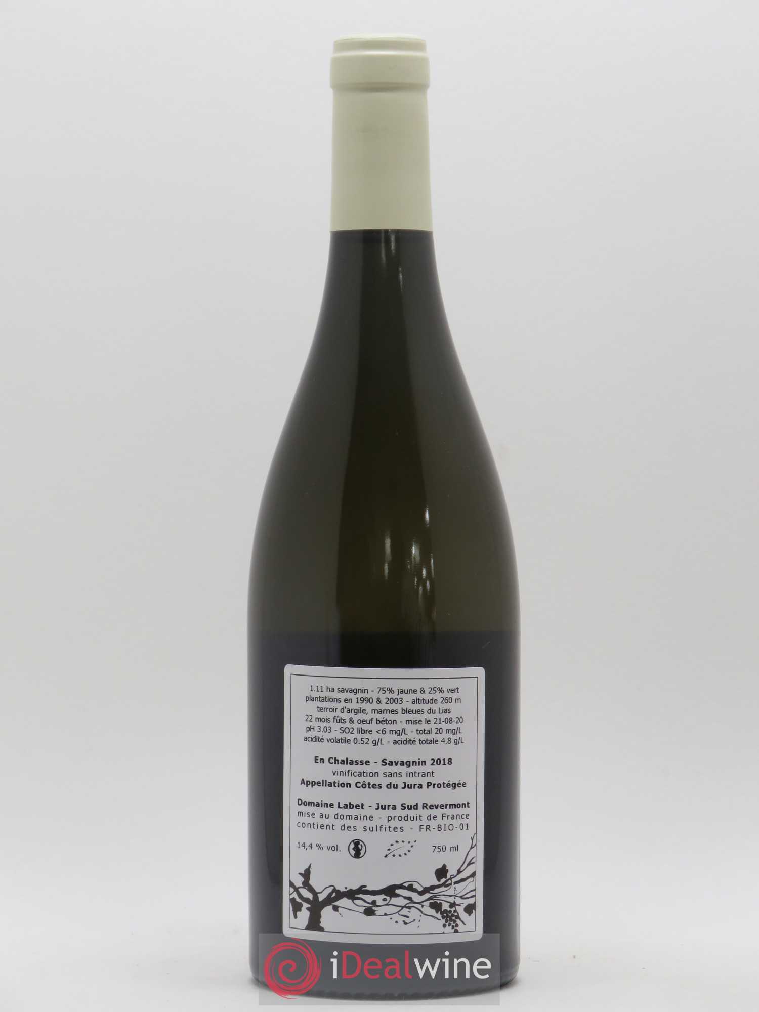 Côtes du Jura Fleur de Savagnin En Chalasse Romain - Julien - Charline Labet 2018 - Lot de 1 bouteille - 1