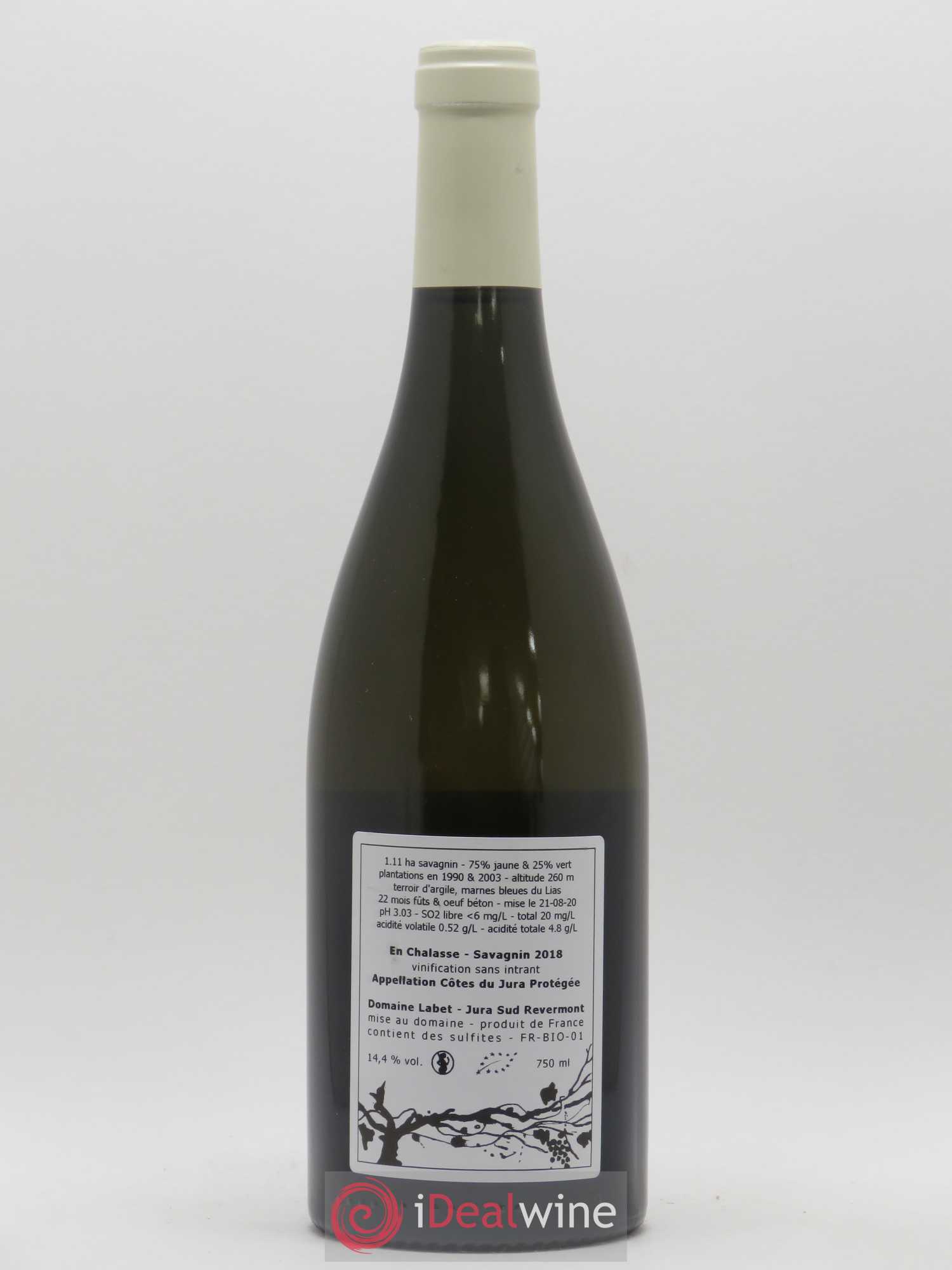 Côtes du Jura Fleur de Savagnin En Chalasse Romain - Julien - Charline Labet 2018 - Lot de 1 bouteille - 1